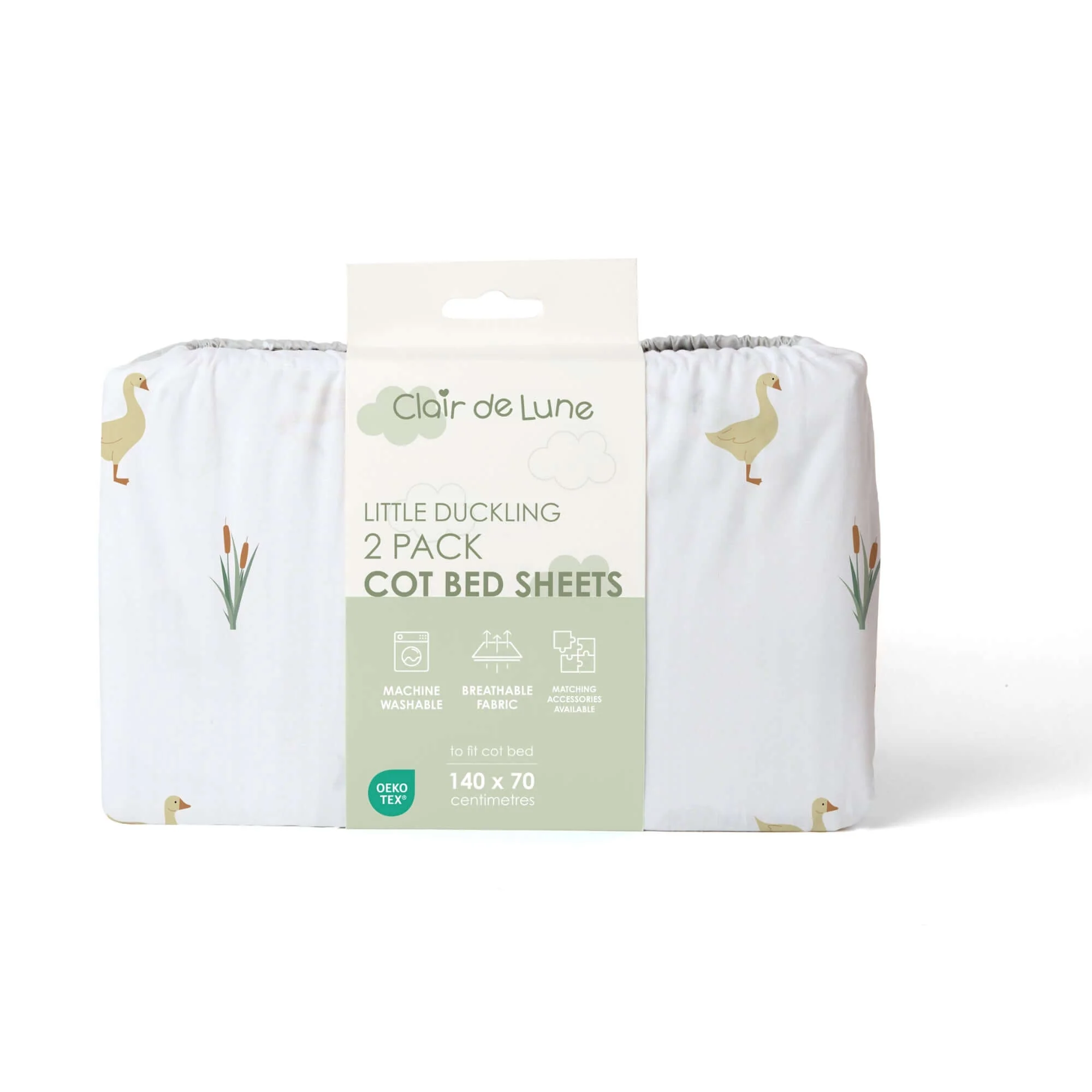2 Pack Fitted Little Duckling Cot Bed Sheets - 140 x 70 cm - Image 4