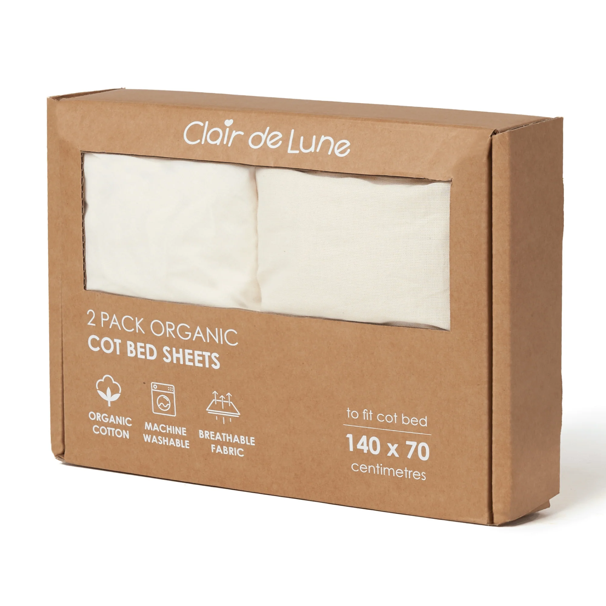2 Pack Organic Cot Bed Sheets - 140 x 70 cm - Image 2