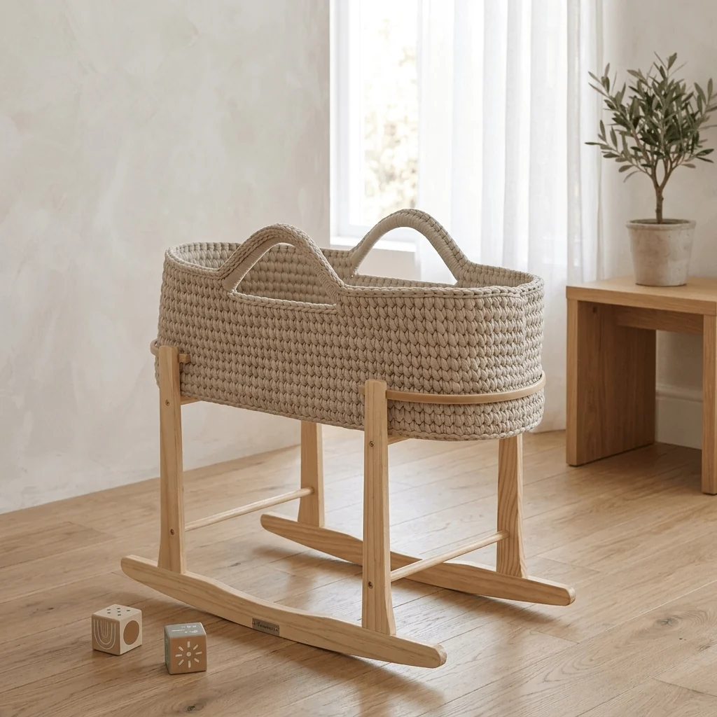 Crochet Moses Basket With Stand - Image 10