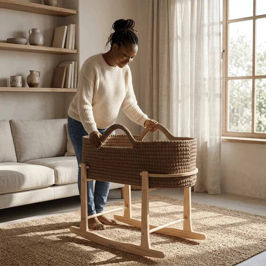 Crochet Moses Basket With Stand - Image 12