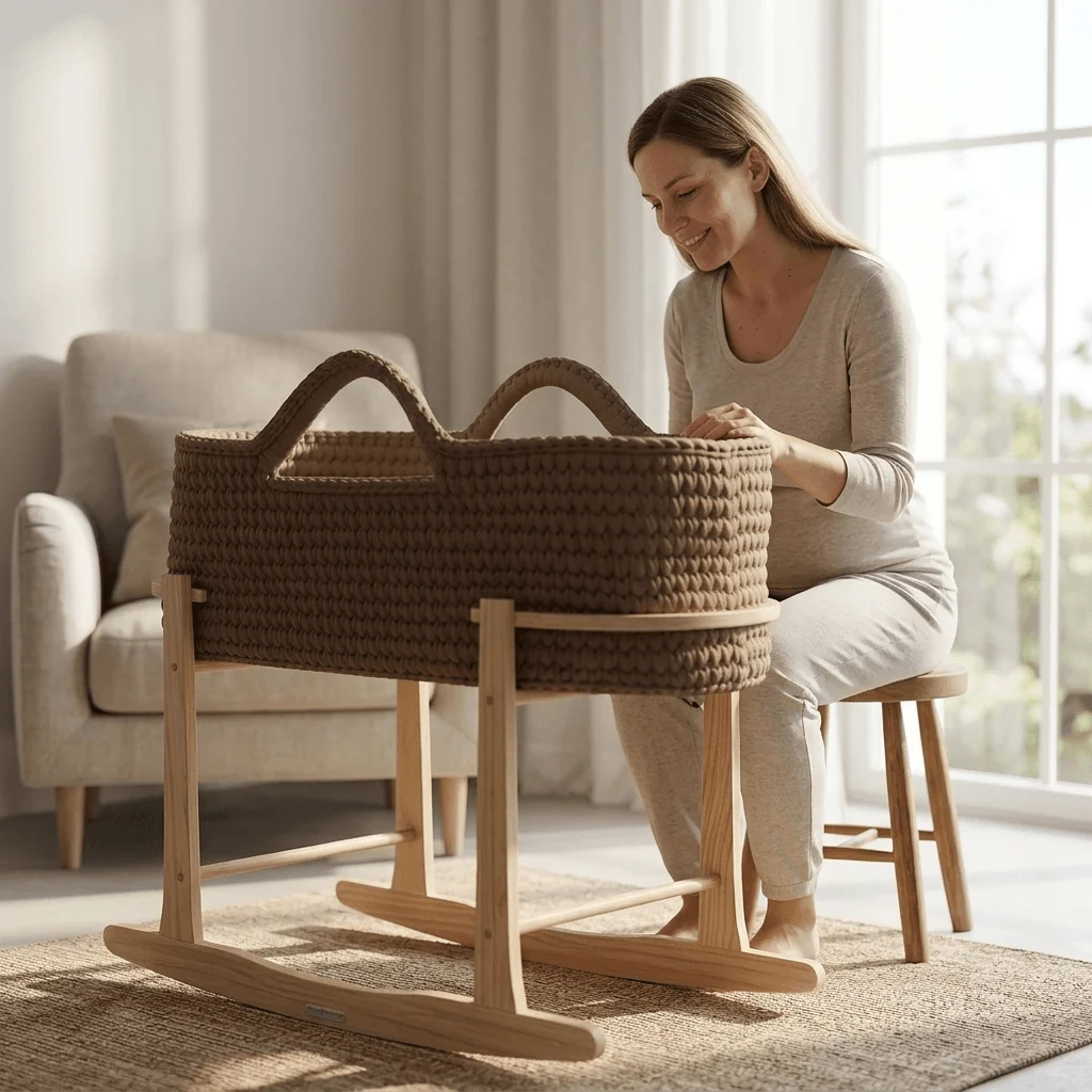 Crochet Moses Basket With Stand - Image 13