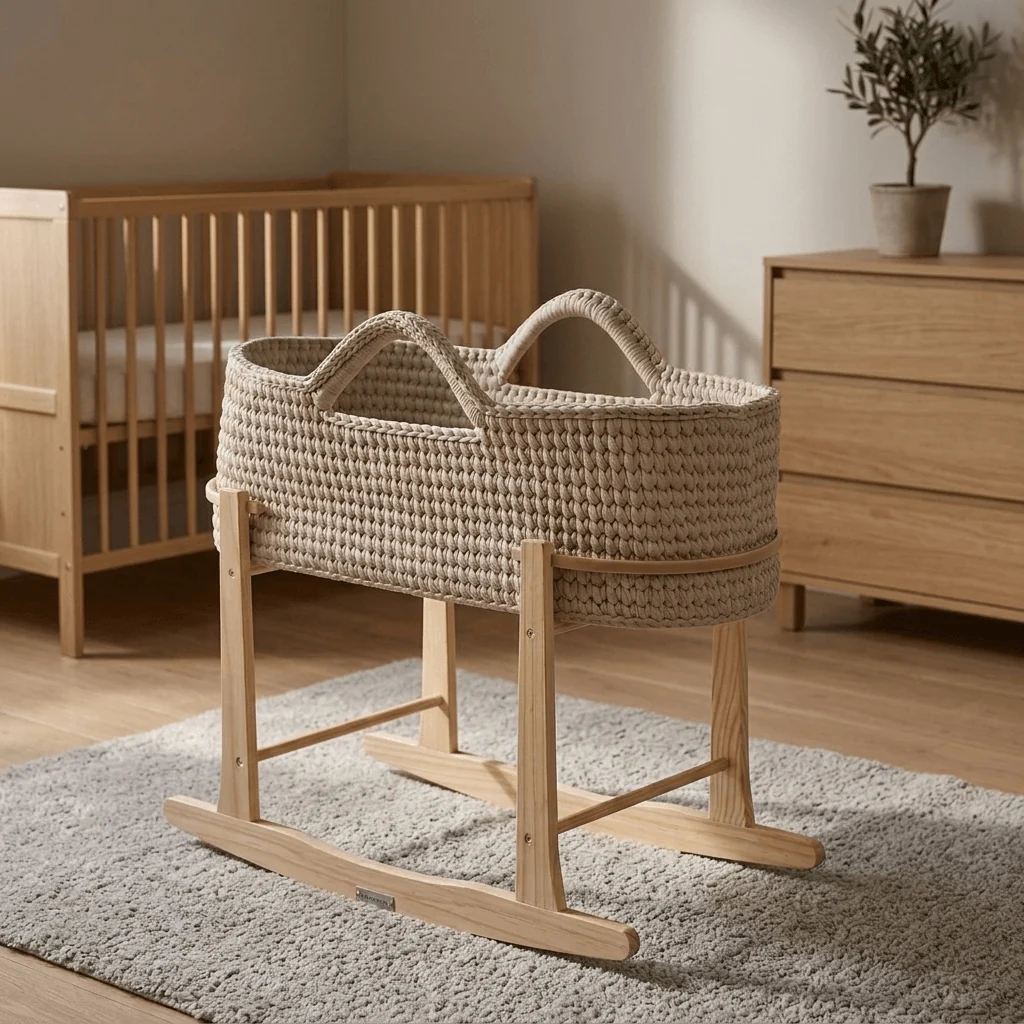 Crochet Moses Basket With Stand - Image 8