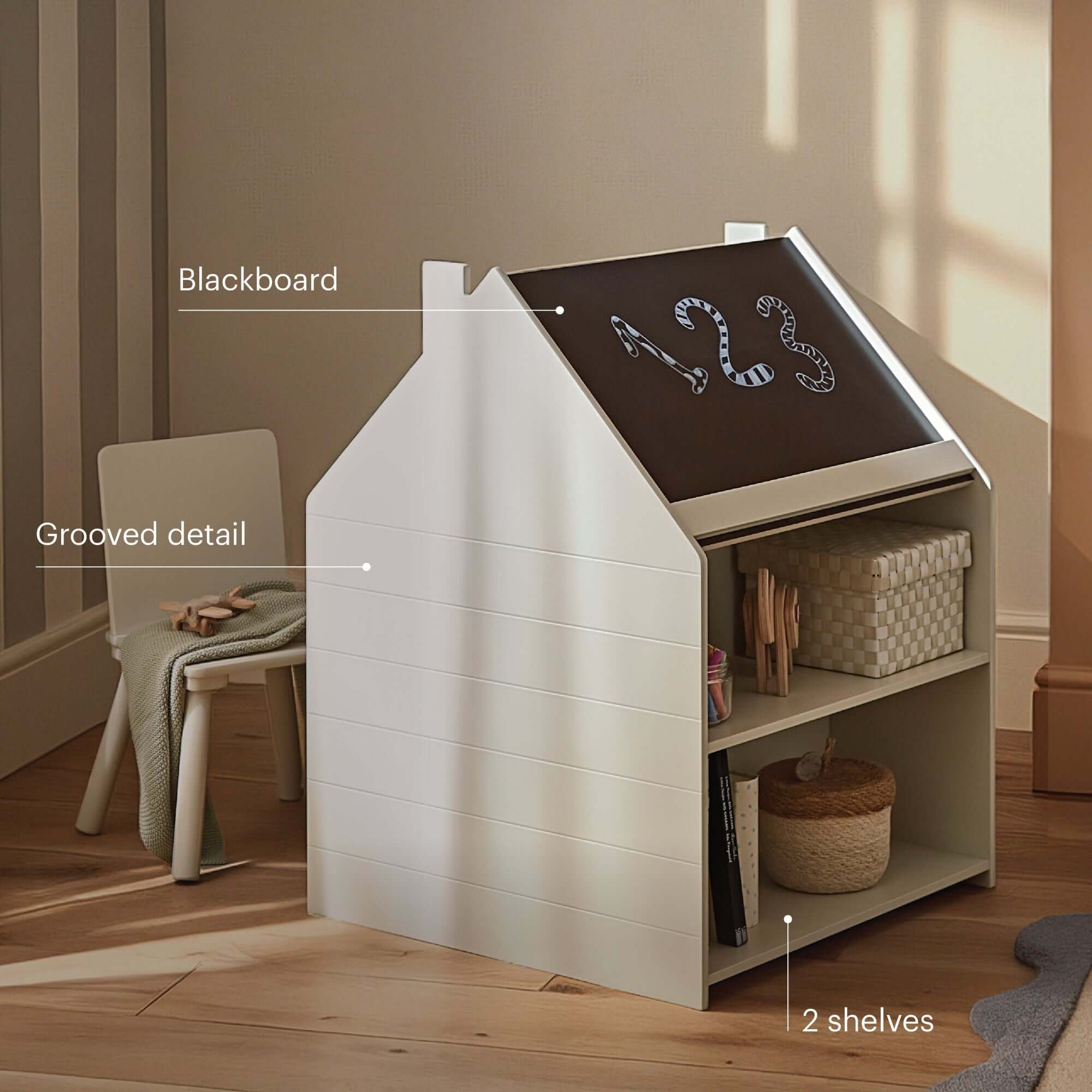 CuddleCo Play House Storage Desk with Easel and Chair - Image 3