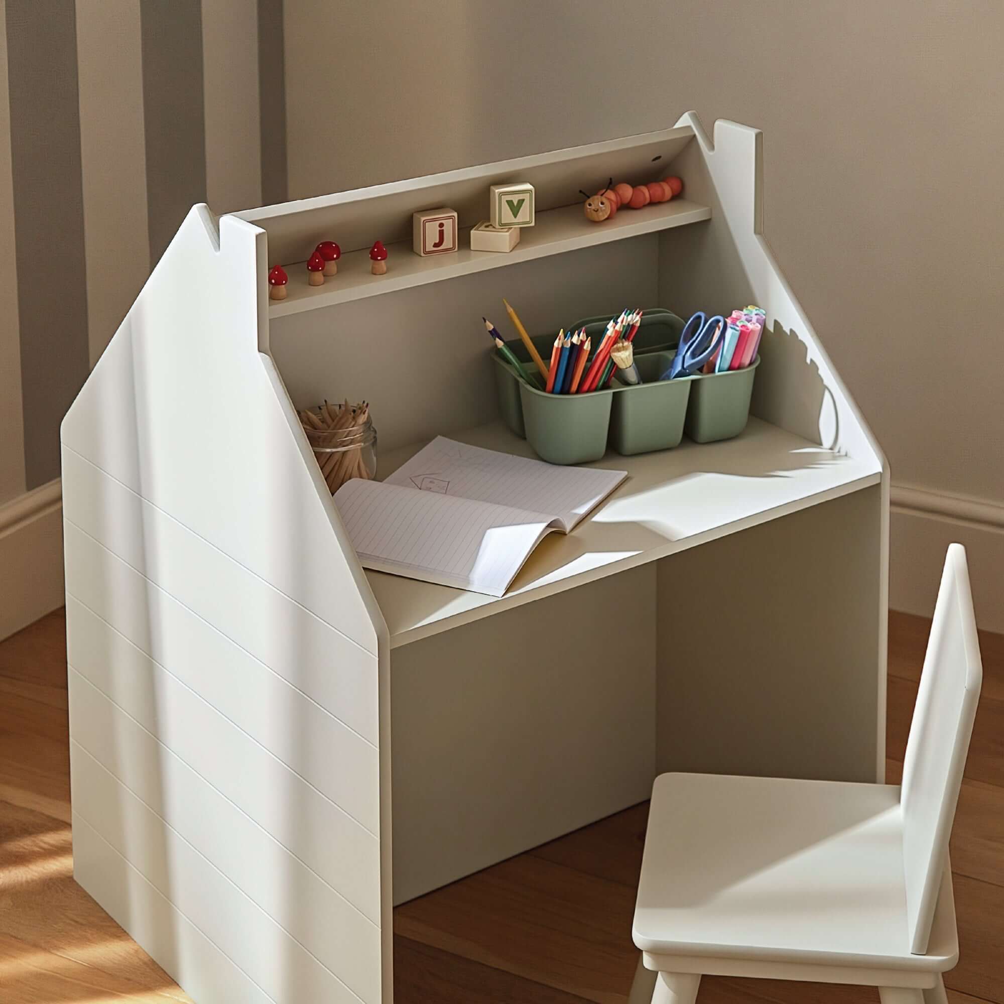 CuddleCo Play House Storage Desk with Easel and Chair - Image 4