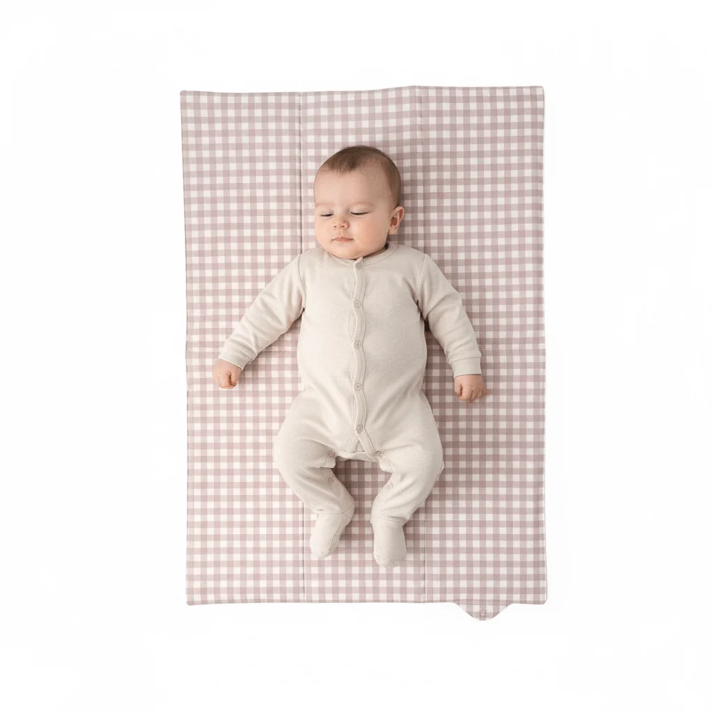 Gingham Foldable Travel Changing Mat