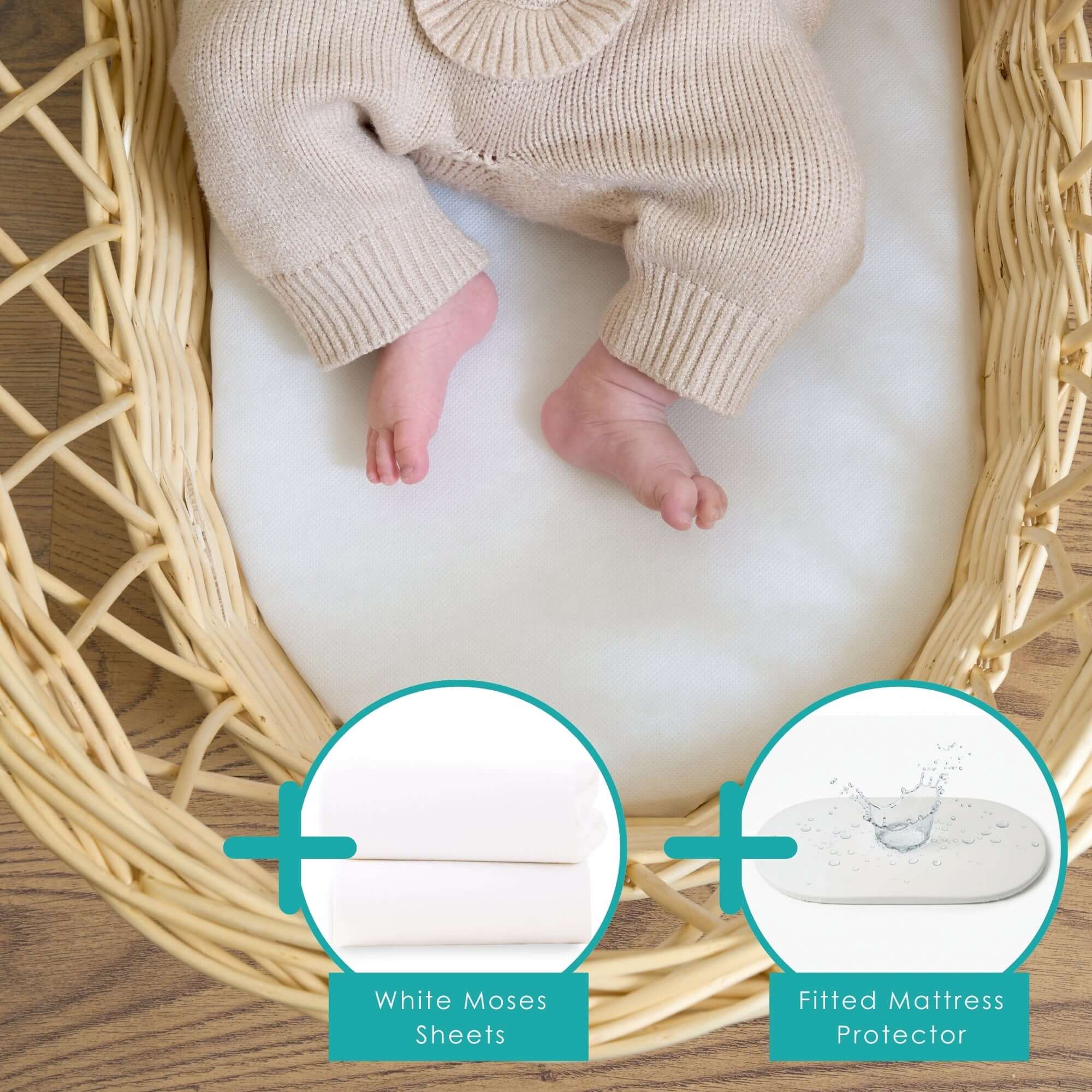 Hypoallergenic Wicker Moses Basket Mattress - 65 x 28 cm - Image 10