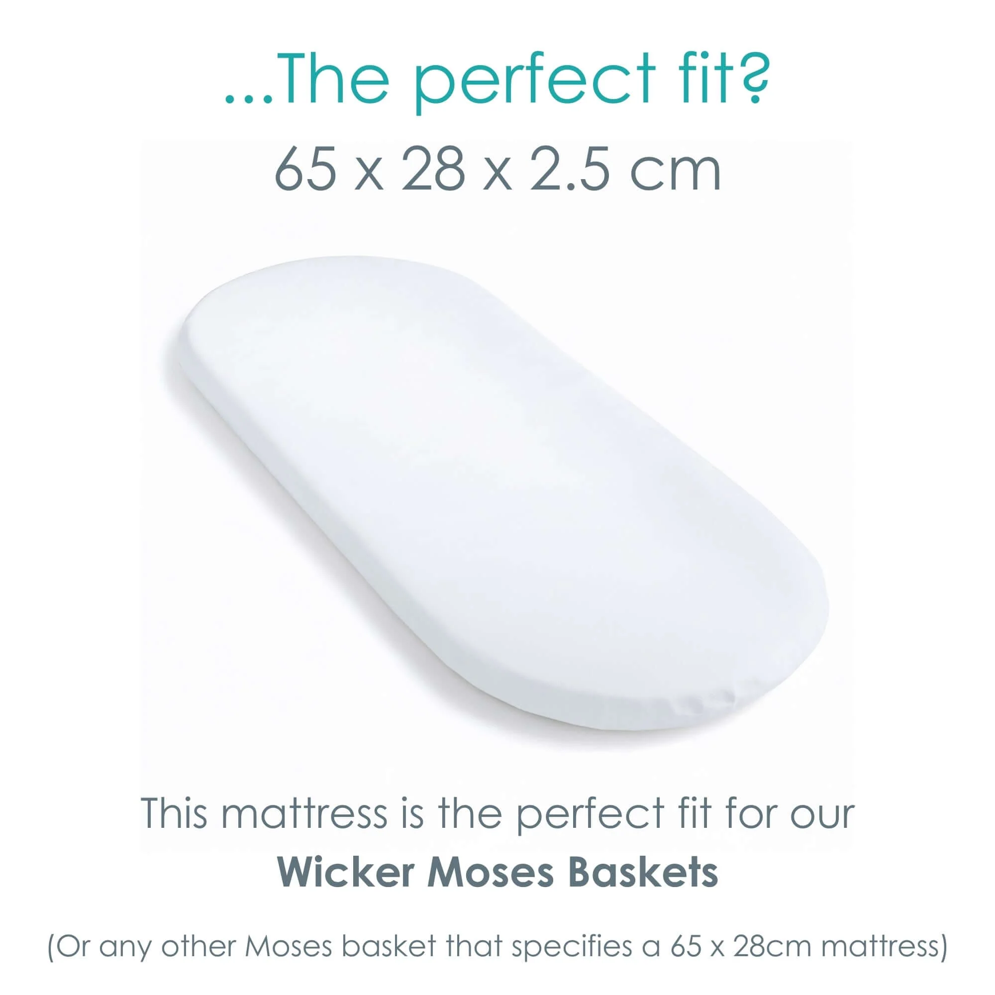 Hypoallergenic Wicker Moses Basket Mattress - 65 x 28 cm - Image 3