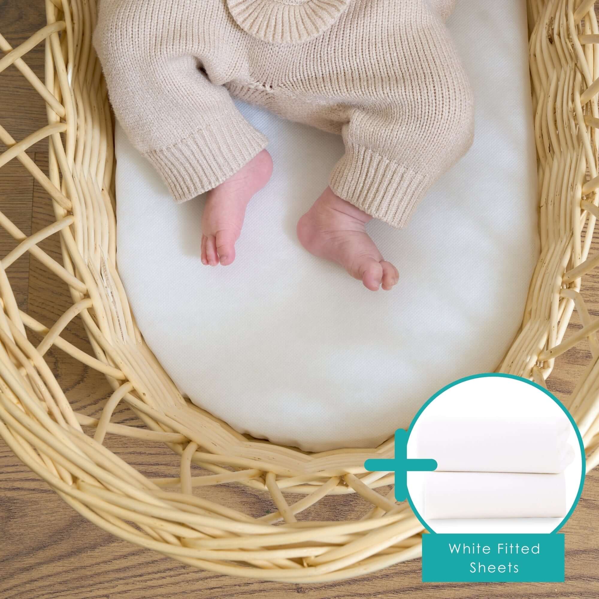 Hypoallergenic Wicker Moses Basket Mattress - 65 x 28 cm - Image 8