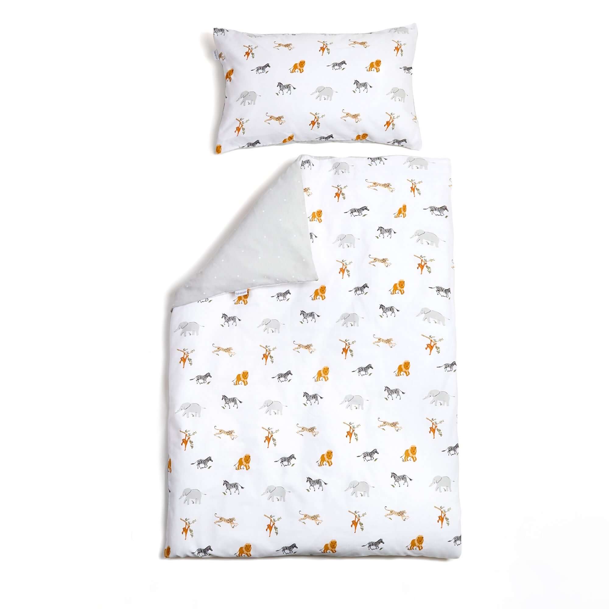 Reversible Jungle Dream Cot Bed Duvet Cover and Pillowcase Set - Image 3