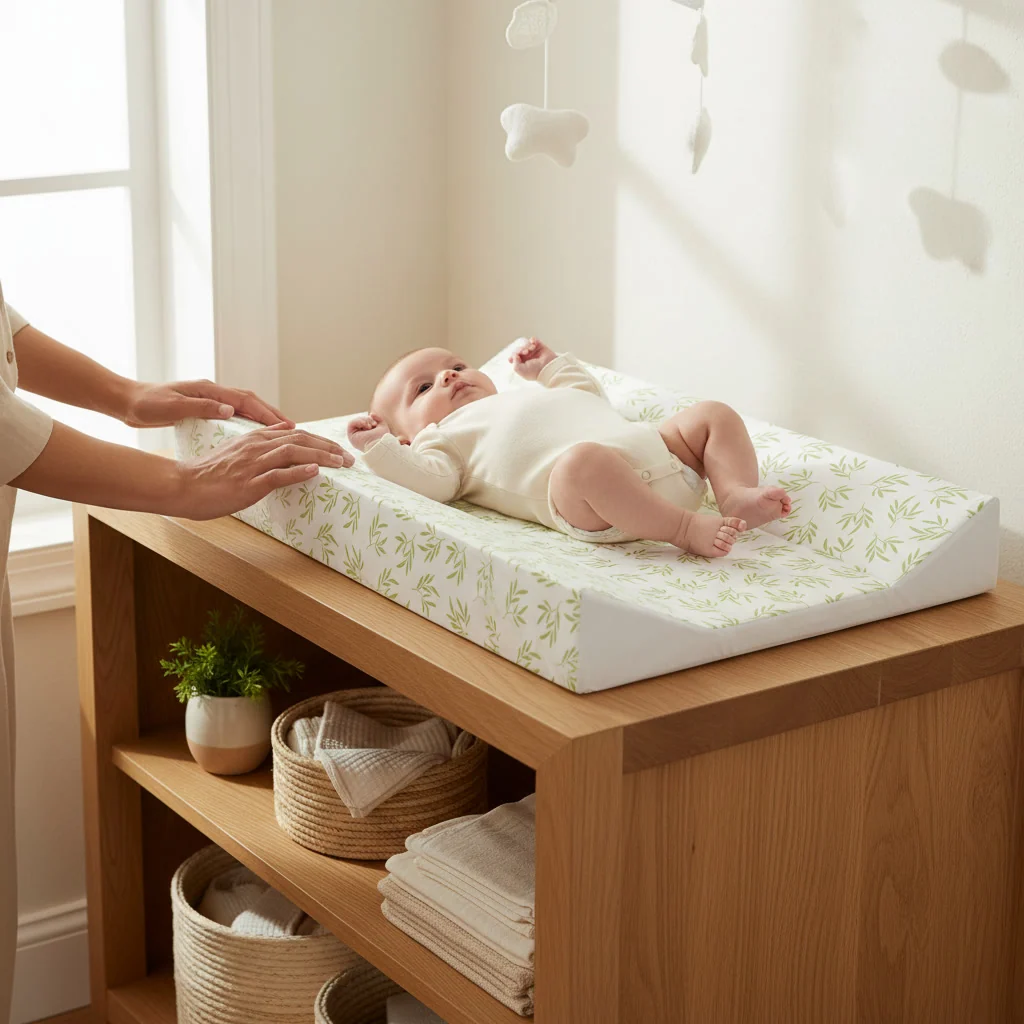 Leaf Anti-Roll Wedge Baby Changing Mat - Image 3