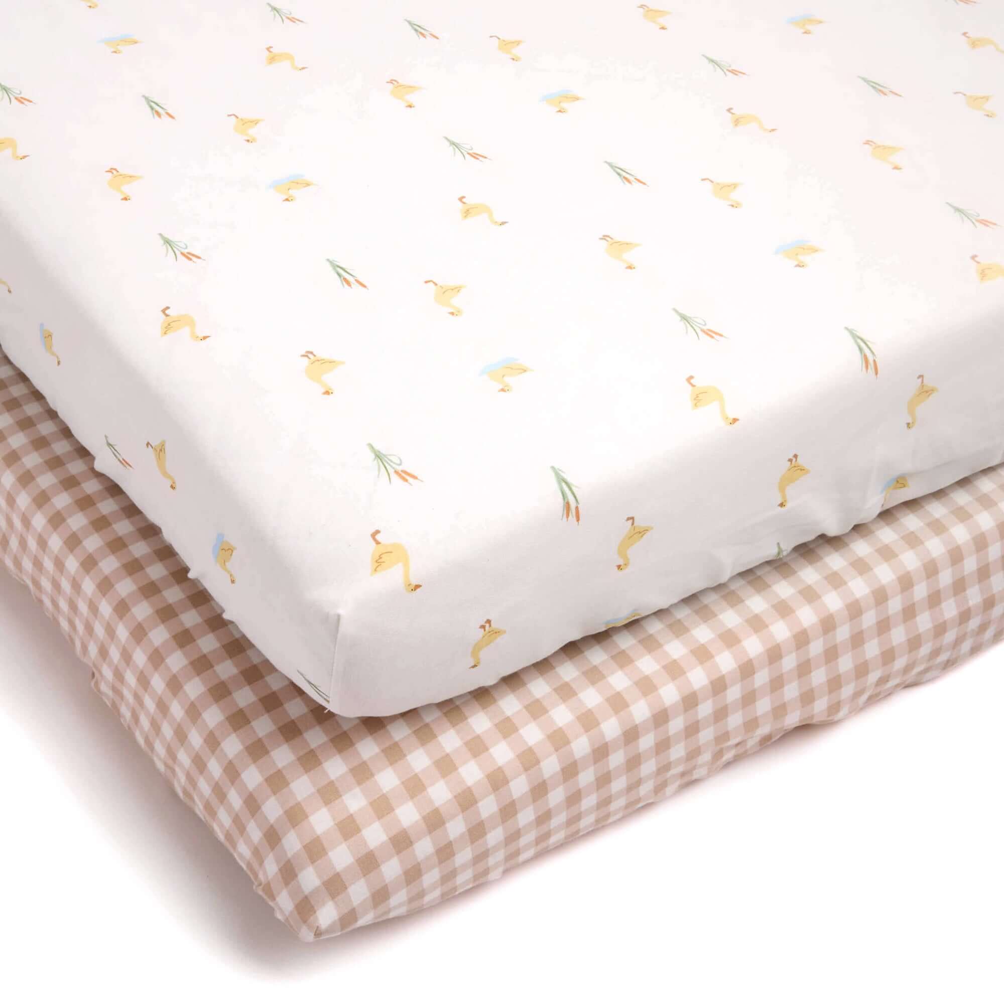 2 Pack Fitted Little Duckling Cot Bed Sheets - 140 x 70 cm - Image 2