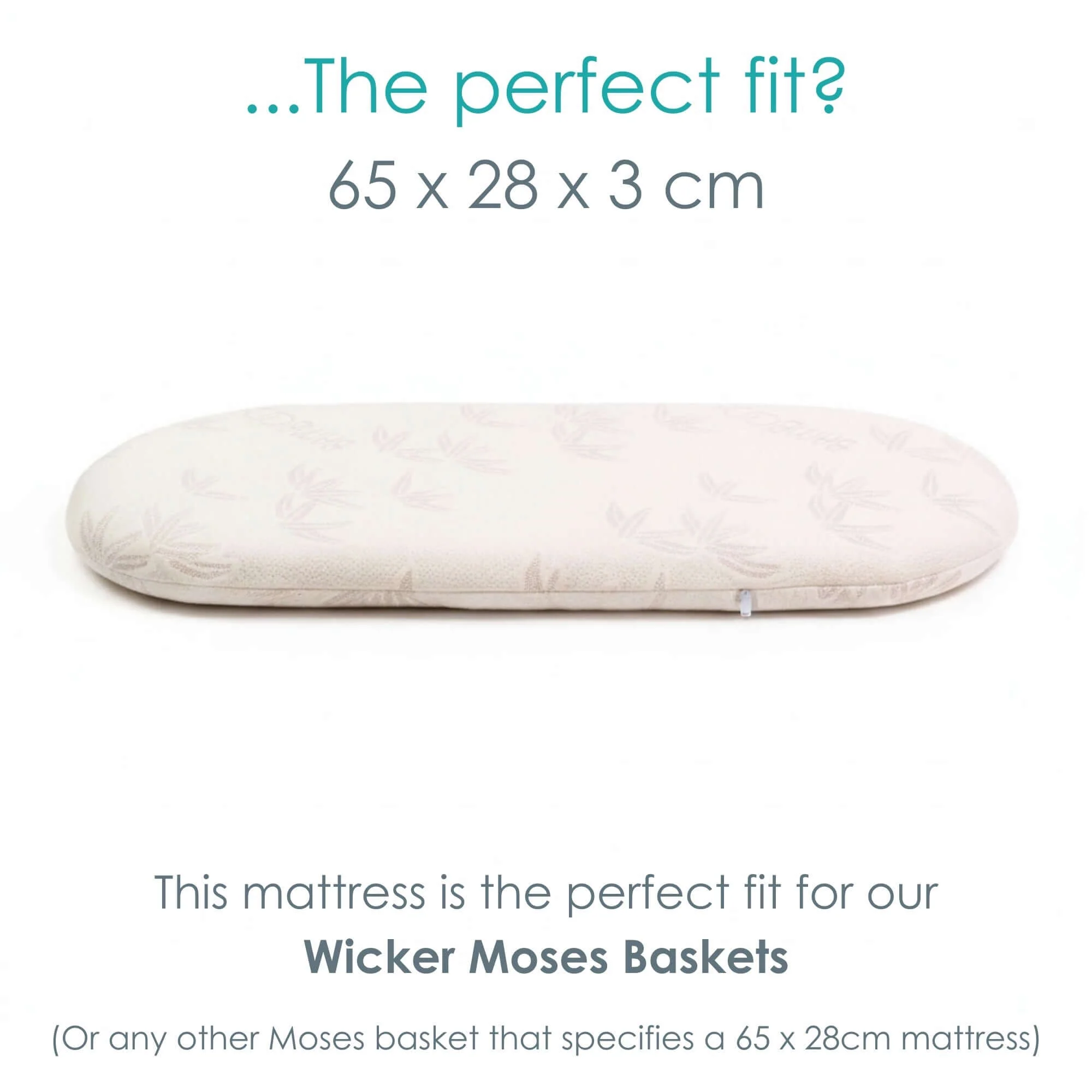Natural Bamboo Wicker Moses Basket Mattress (65 x 28 cm) - Image 4