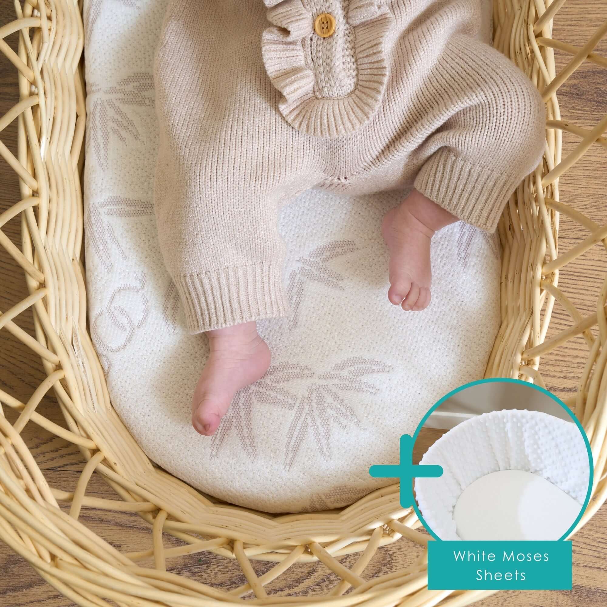 Natural Bamboo Wicker Moses Basket Mattress (65 x 28 cm) - Image 8