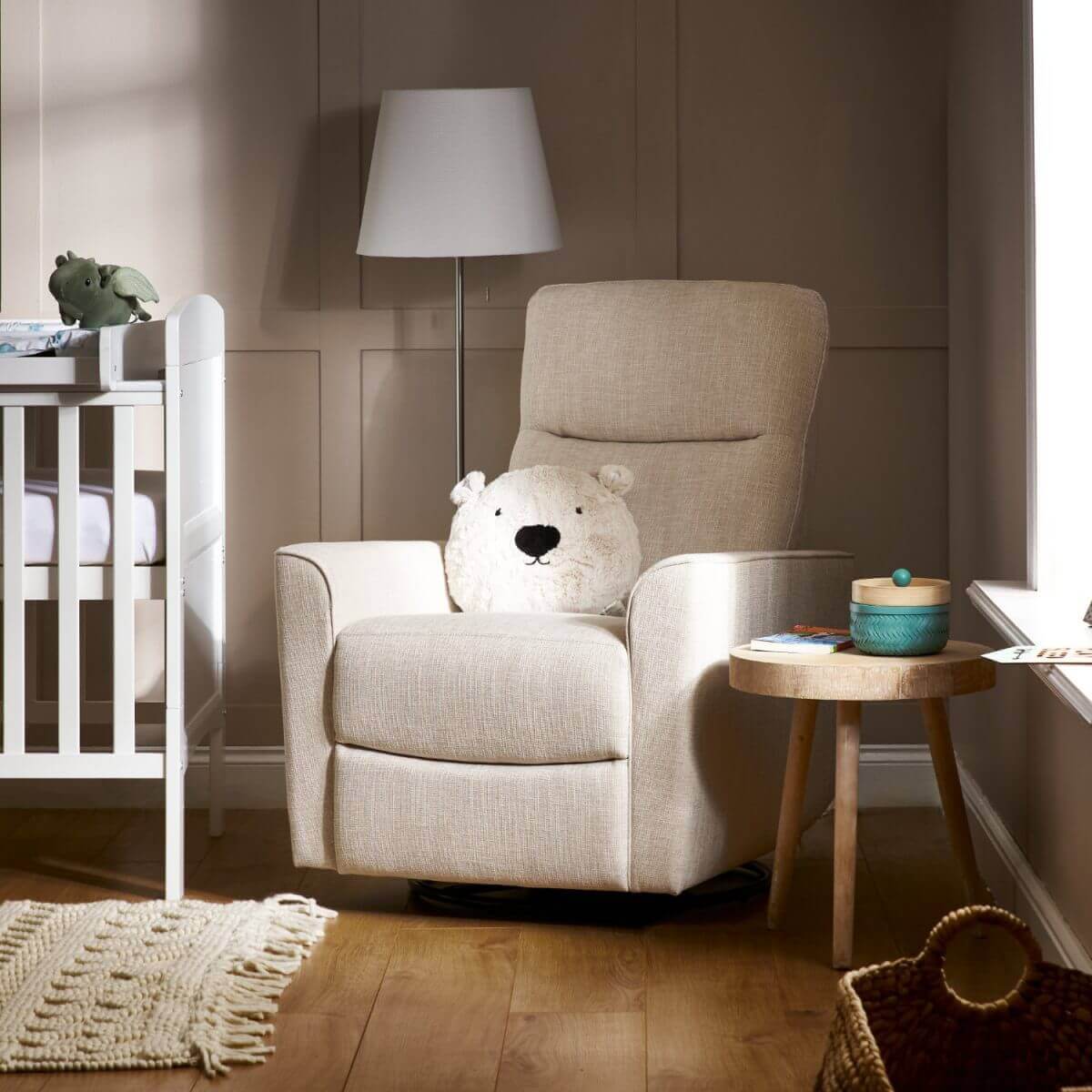 Obaby Savannah 360° Swivel Glider Recliner Chair - Image 4