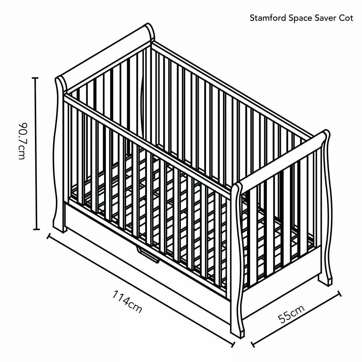 Obaby Stamford Space Saver Cot & Cot Top Changer - Image 4