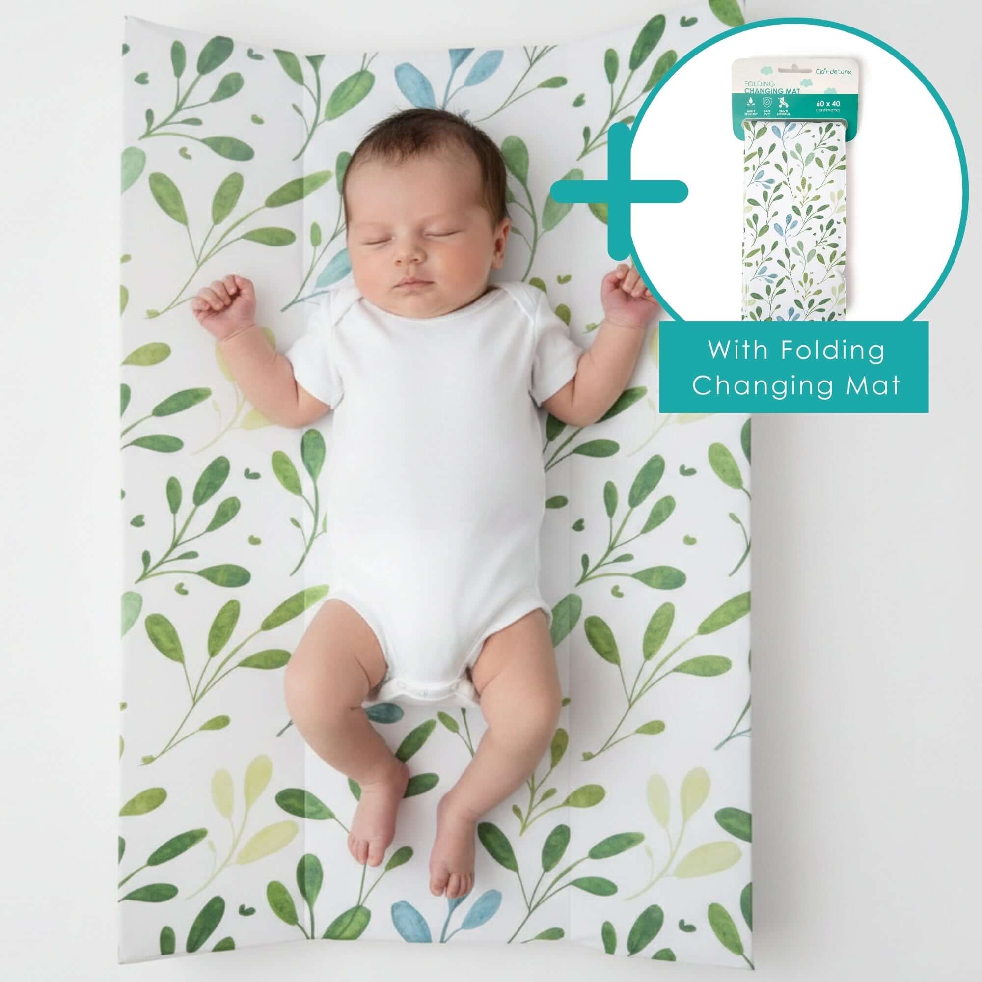 Olive Print Anti-Roll Wedge Baby Changing Mat - Image 6
