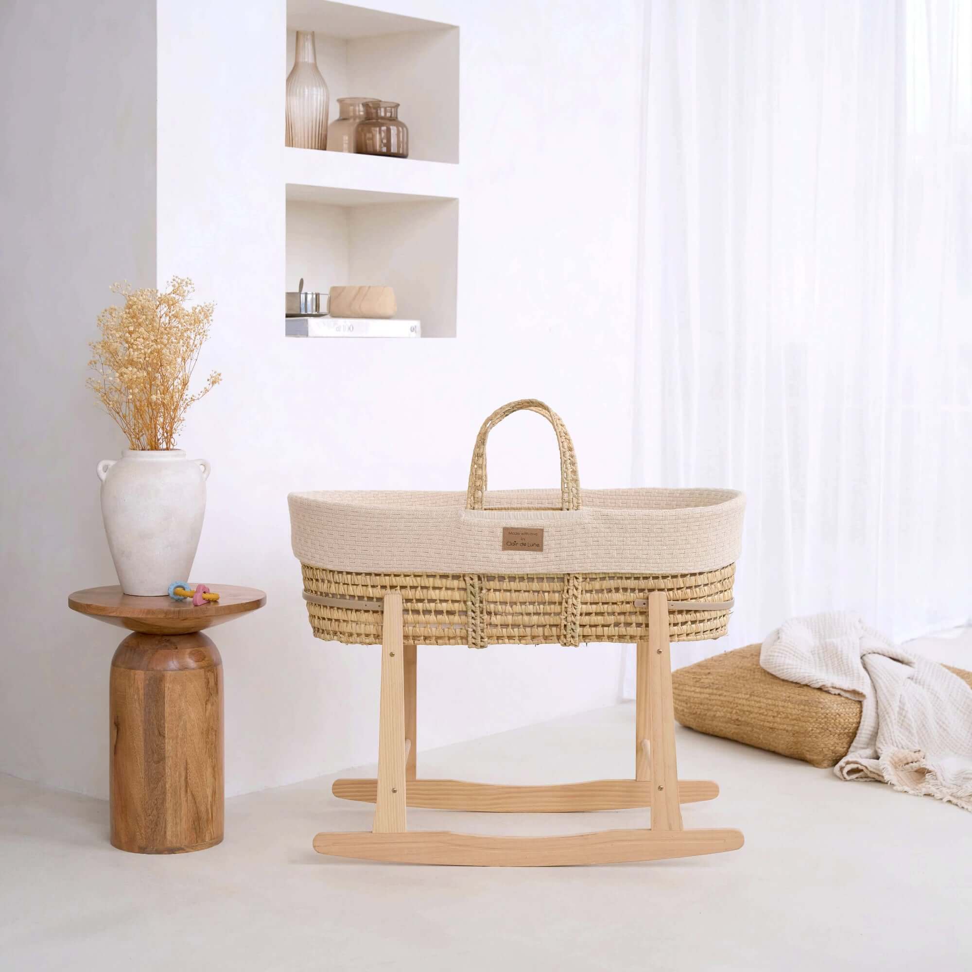 Organic Knitted Palm Moses Basket