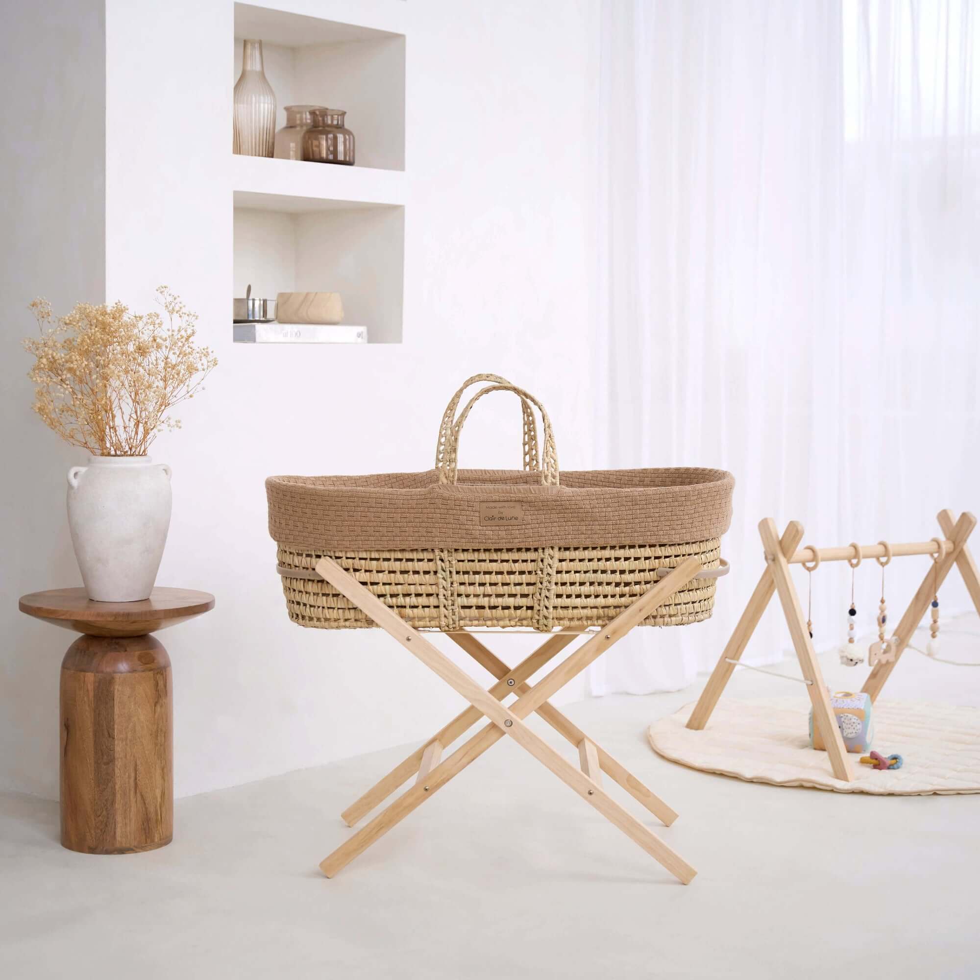 Organic Knitted Palm Moses Basket - Image 13