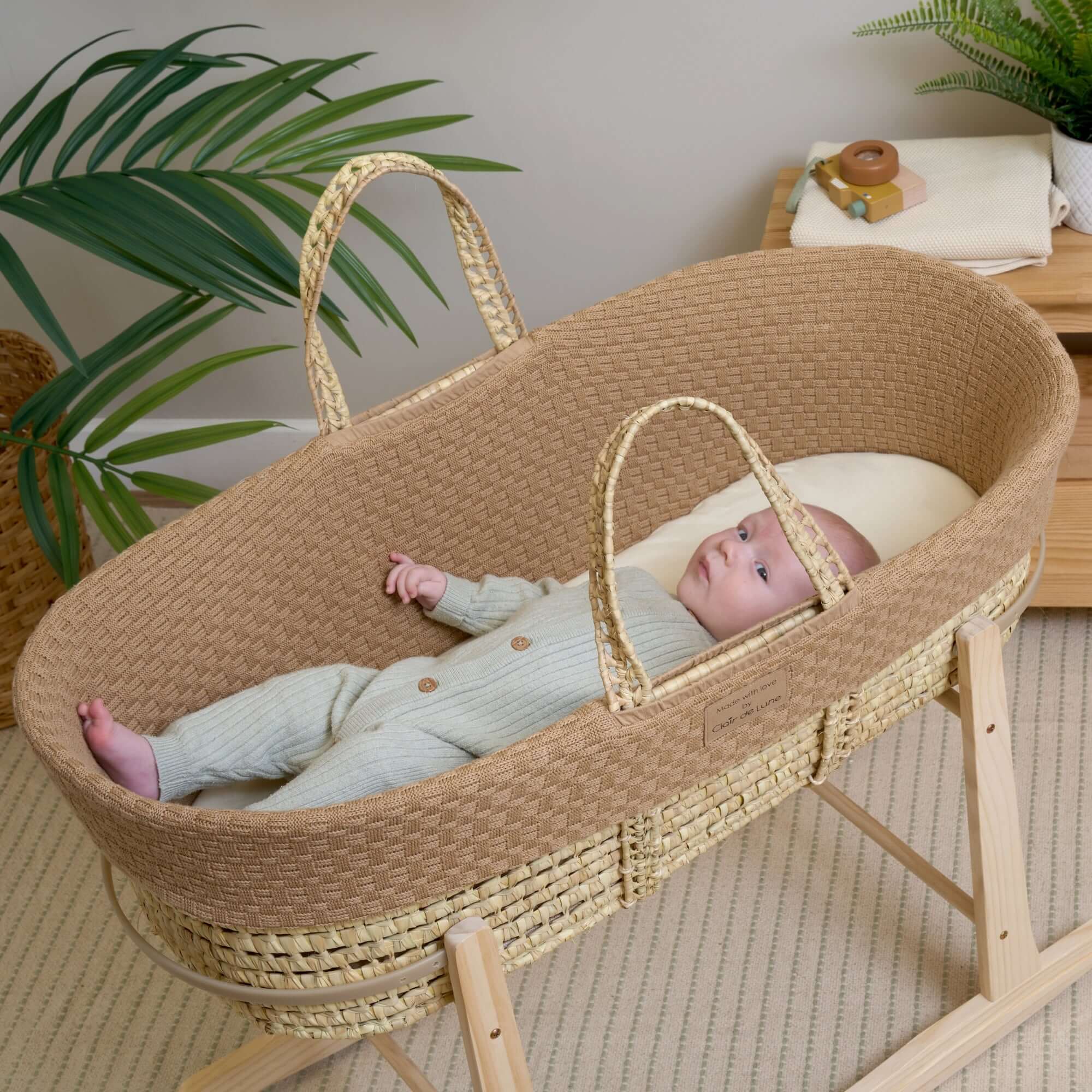 Organic Knitted Palm Moses Basket - Image 19
