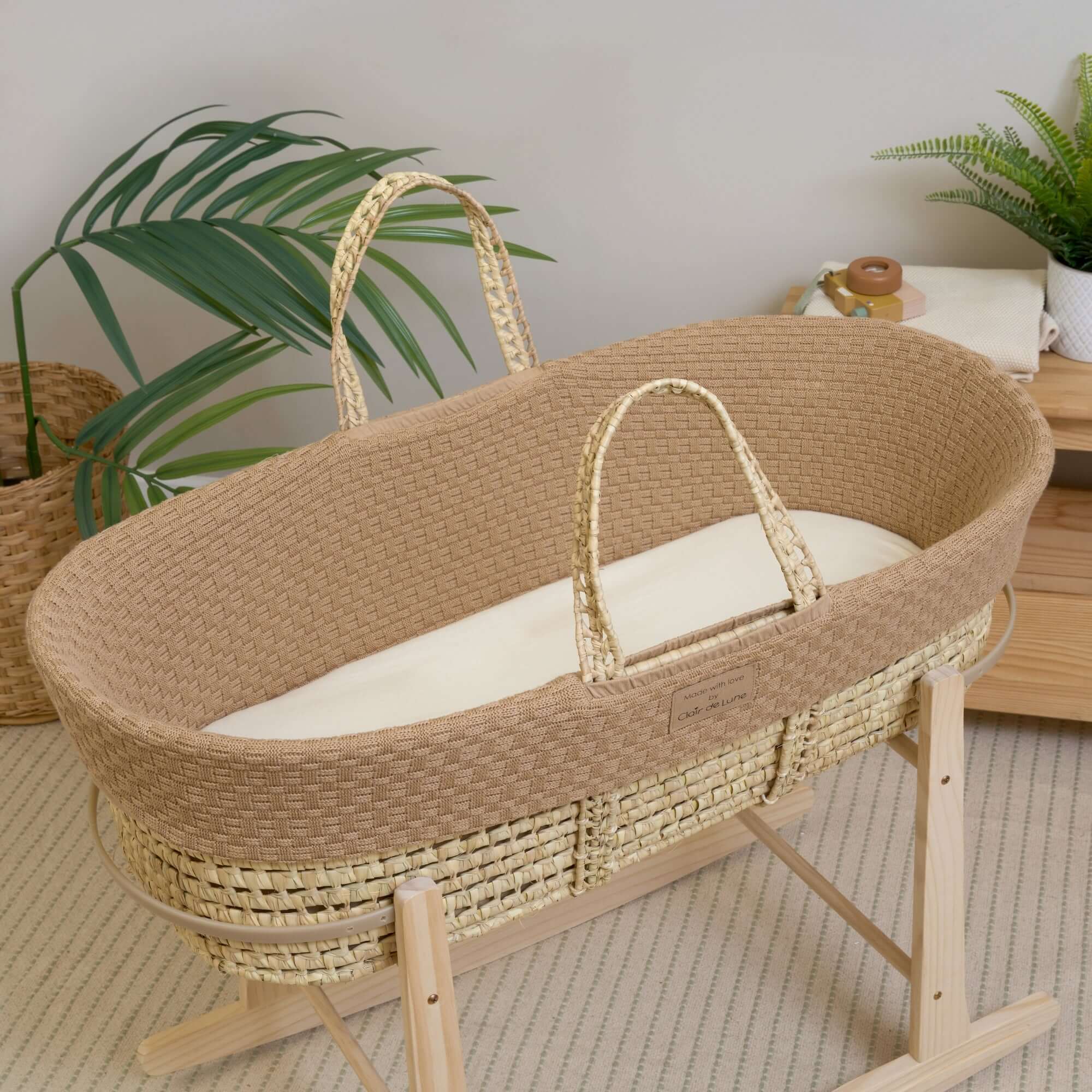 Organic Knitted Palm Moses Basket - Image 20