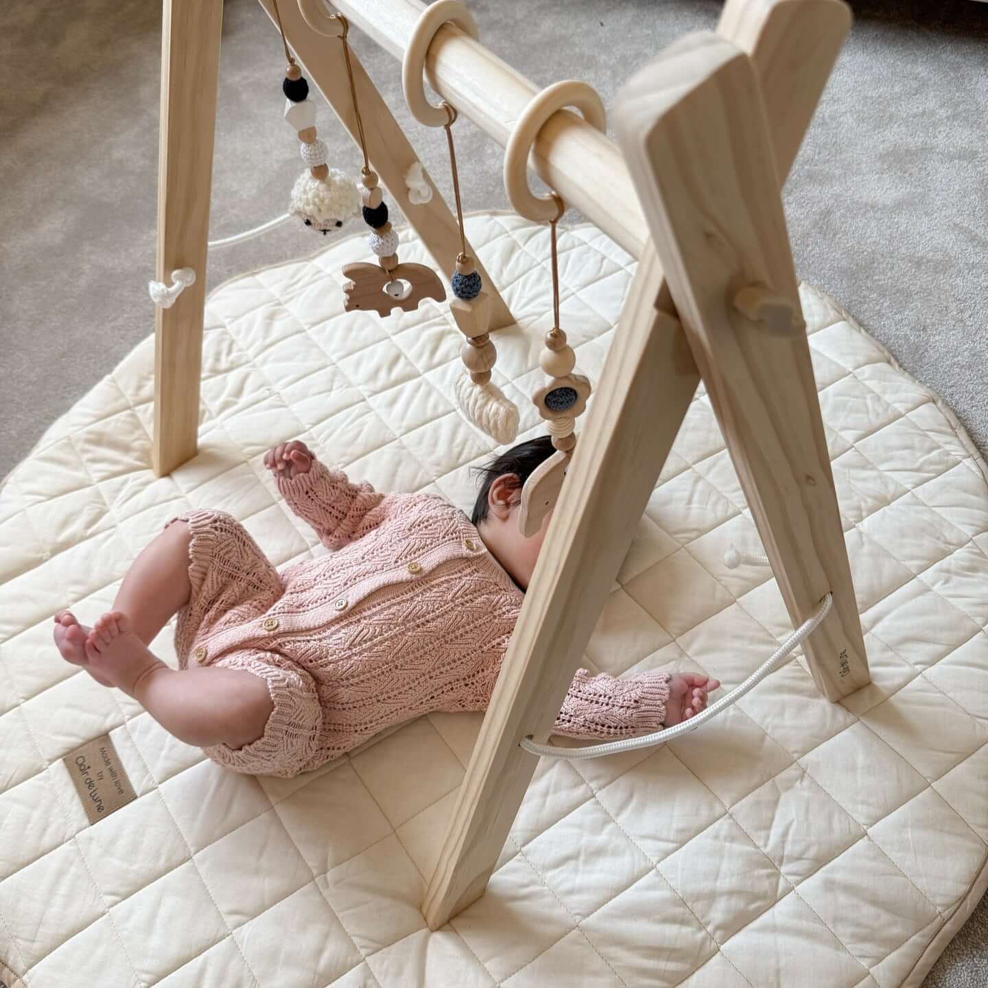 Organic Play Mat & Wooden Play Gym Set - Image 8