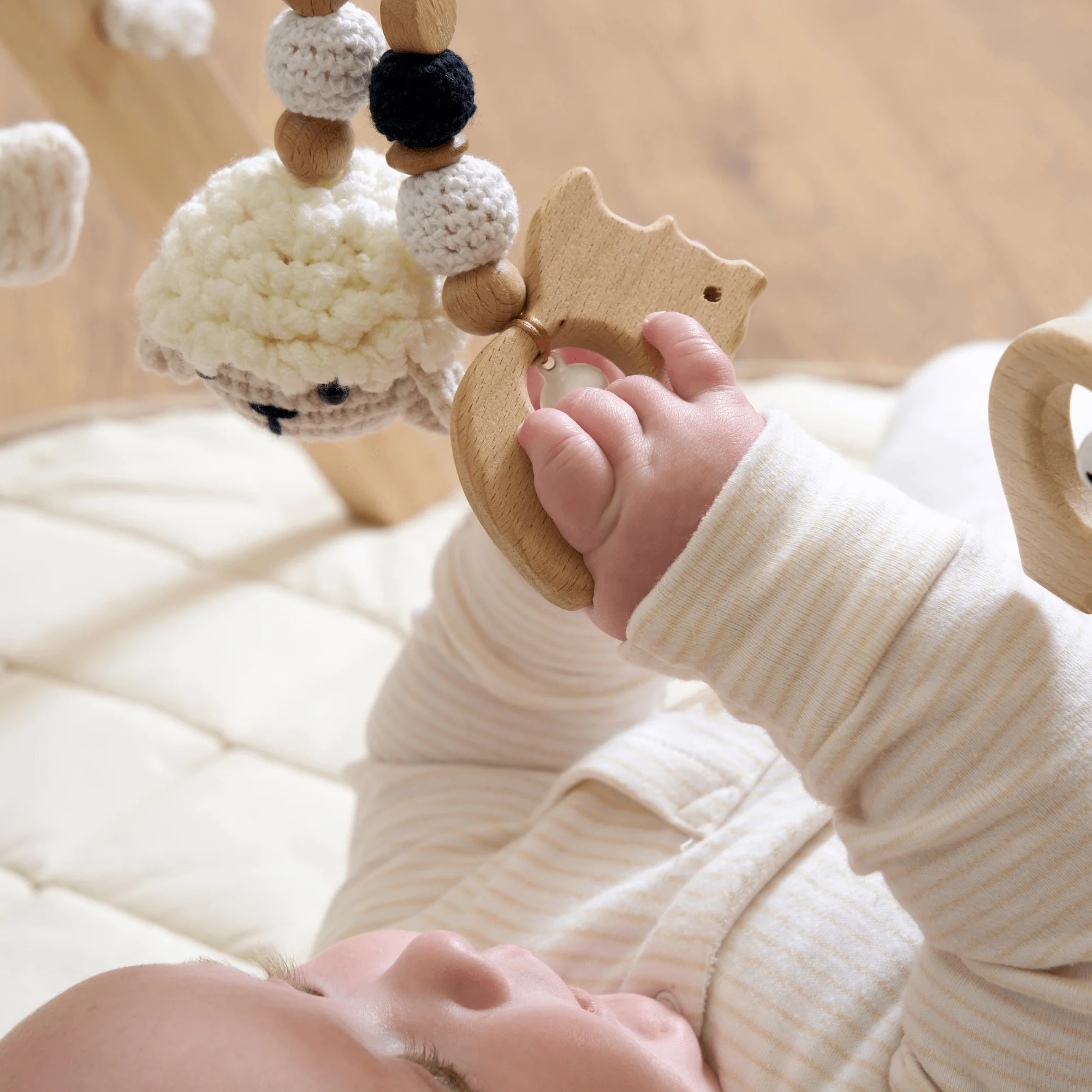 Organic Play Mat & Wooden Play Gym Set - Image 9