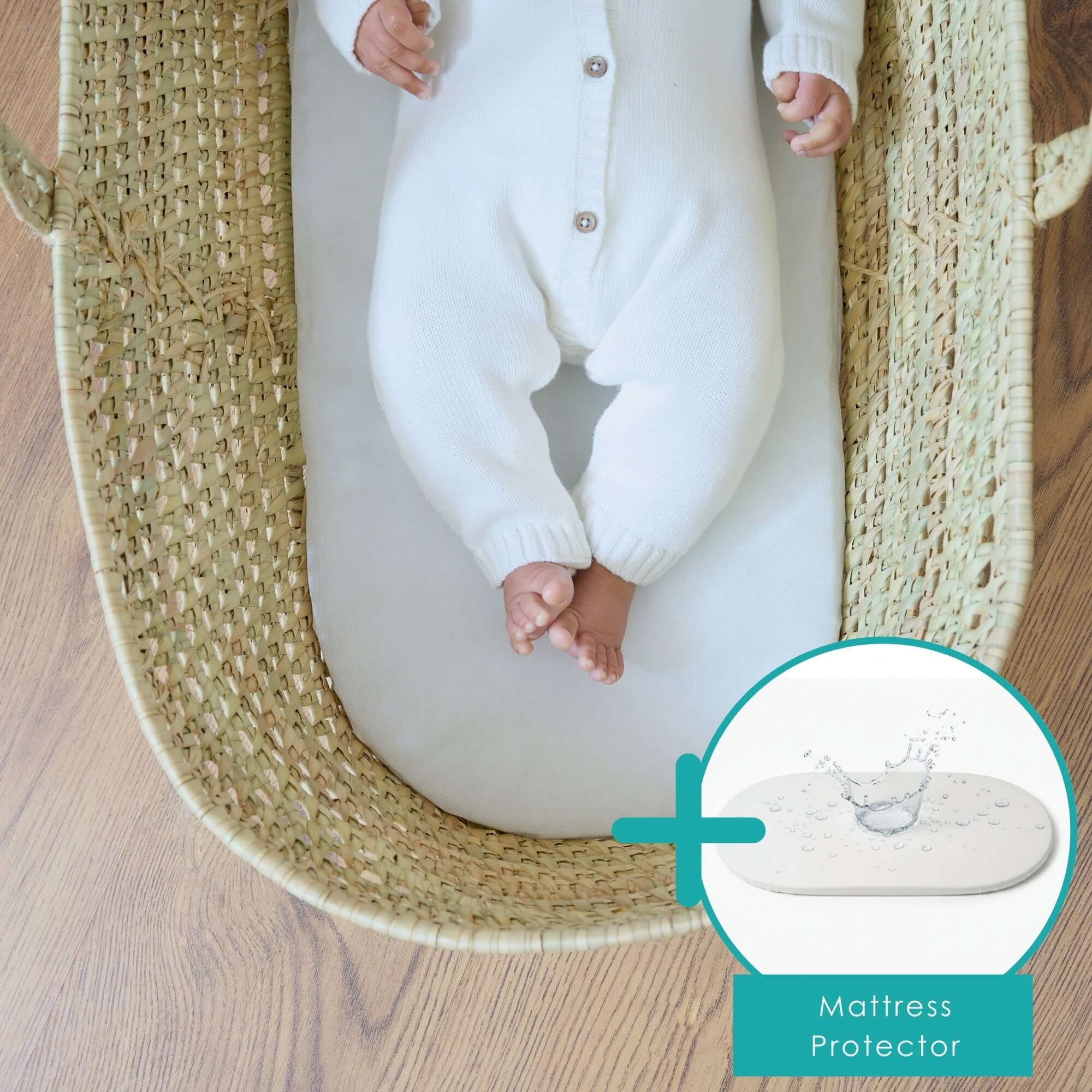 Hypoallergenic Noah Pod / Palm Moses Basket Mattress - 74 x 28 cm - Image 10