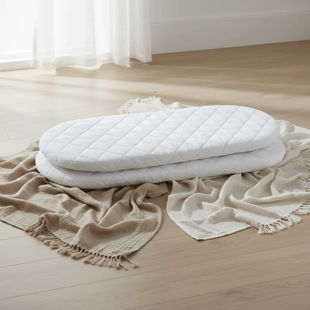 Quilted Microfibre Wicker Moses Basket Mattress (65 x 28 cm) - Image 11