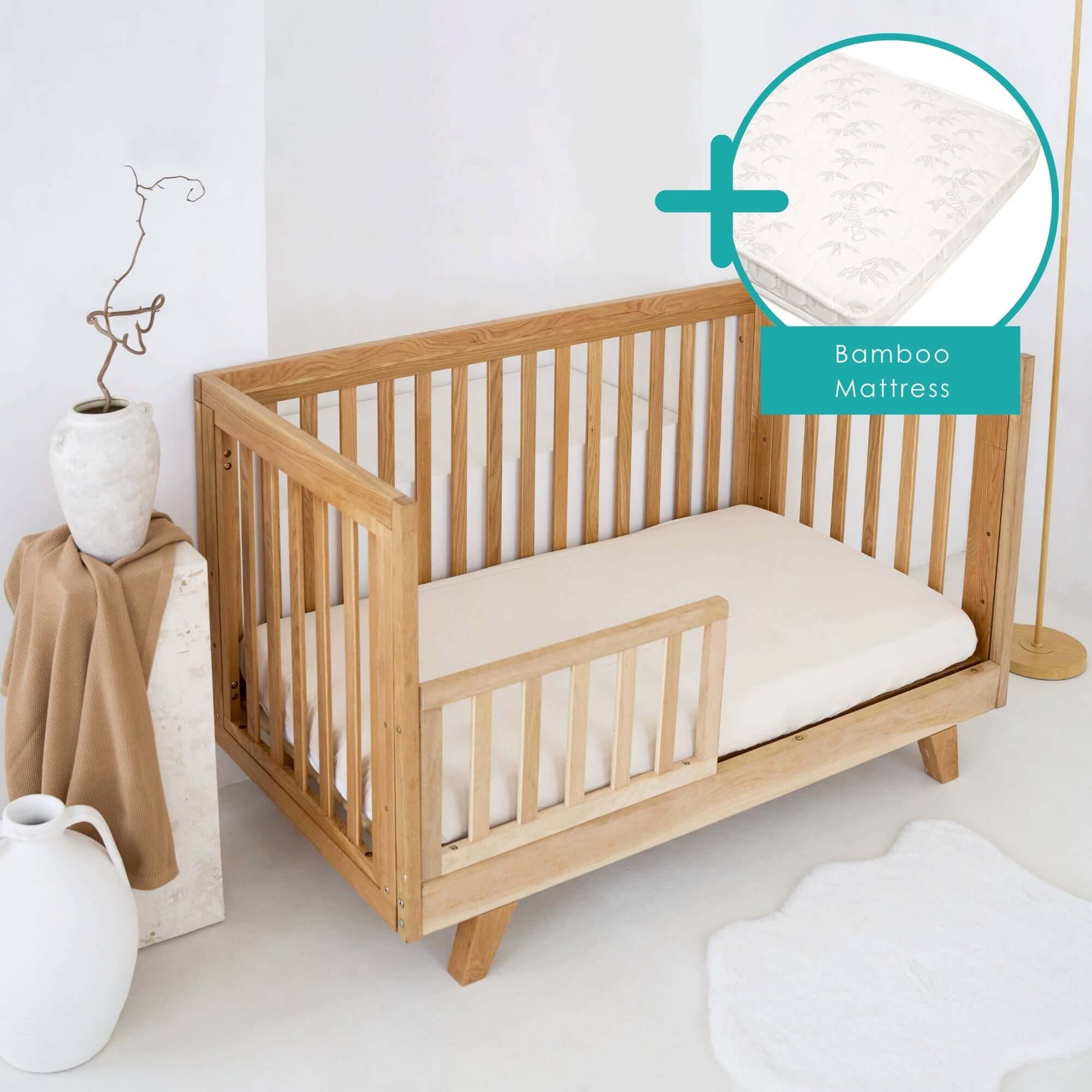 Solid Oak Cot Bed - Image 15