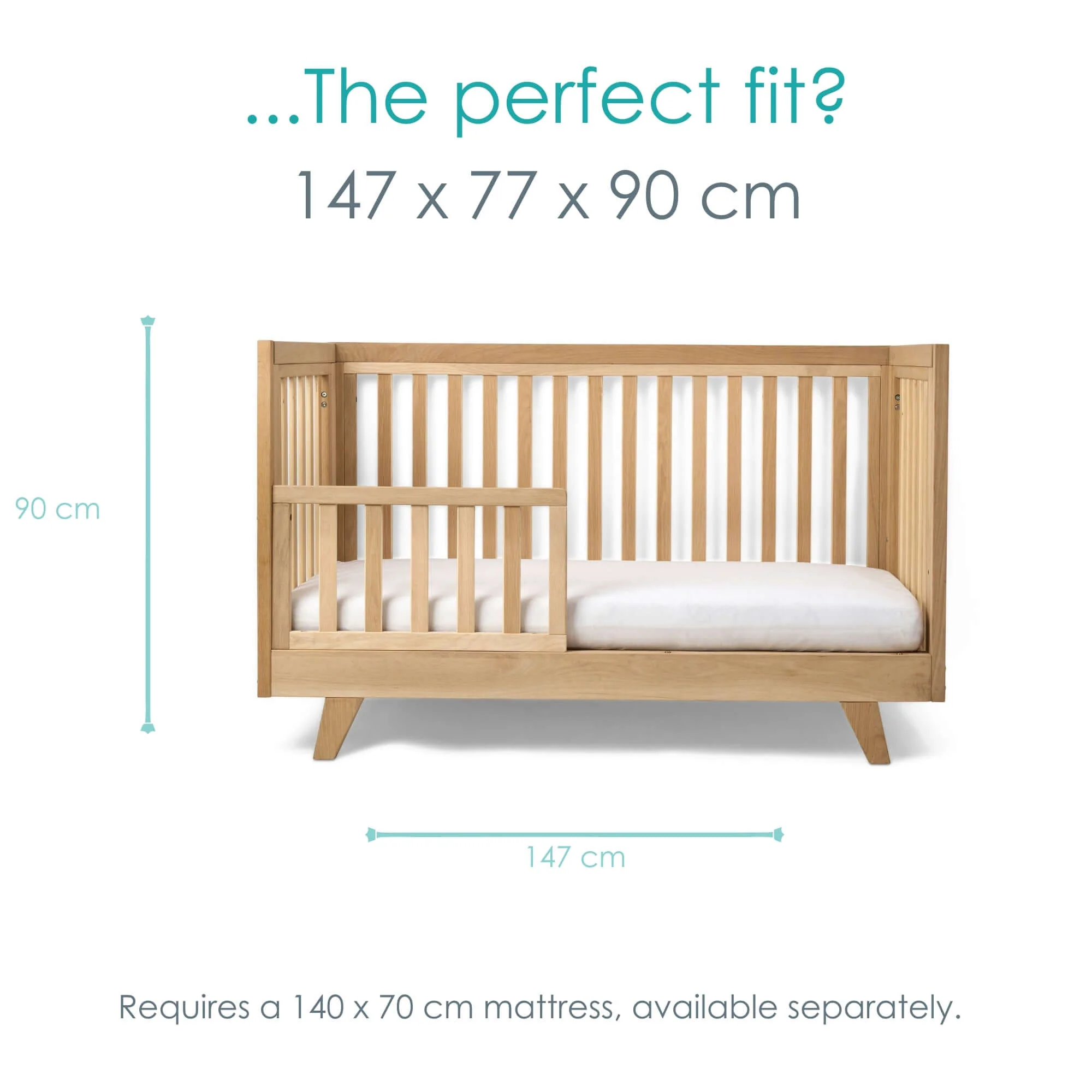 Solid Oak Cot Bed - Image 4