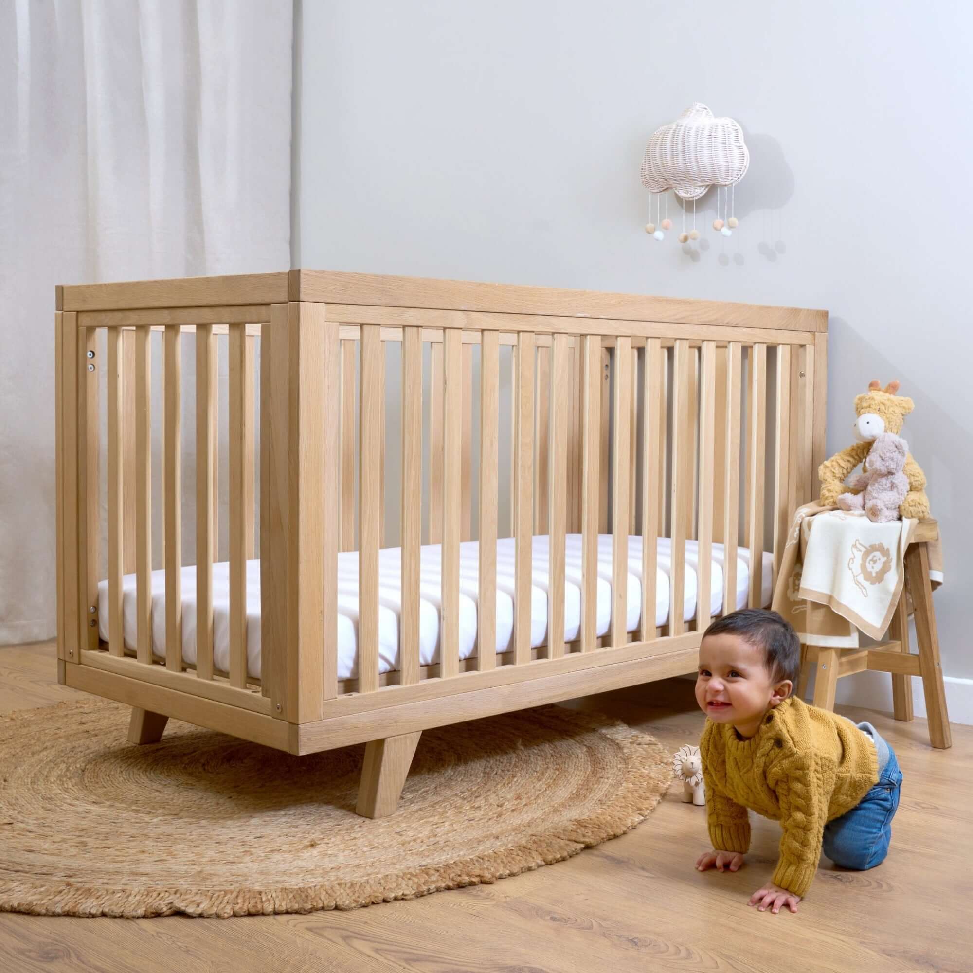 Solid Oak Cot Bed - Image 8