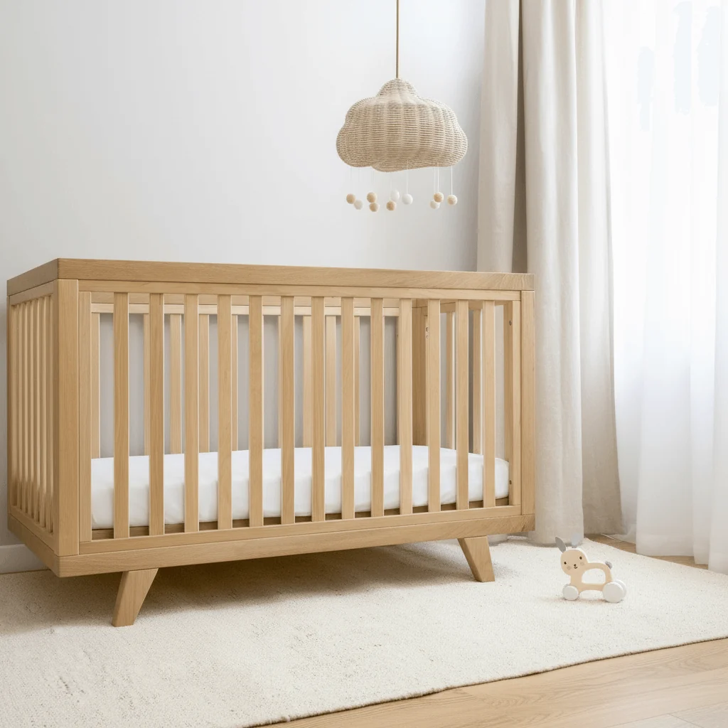 Solid Oak Cot Bed - Image 9