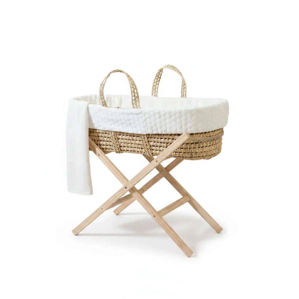 Special Buy - Marshmallow Palm Moses Basket with Stand Bundle - Image 2
