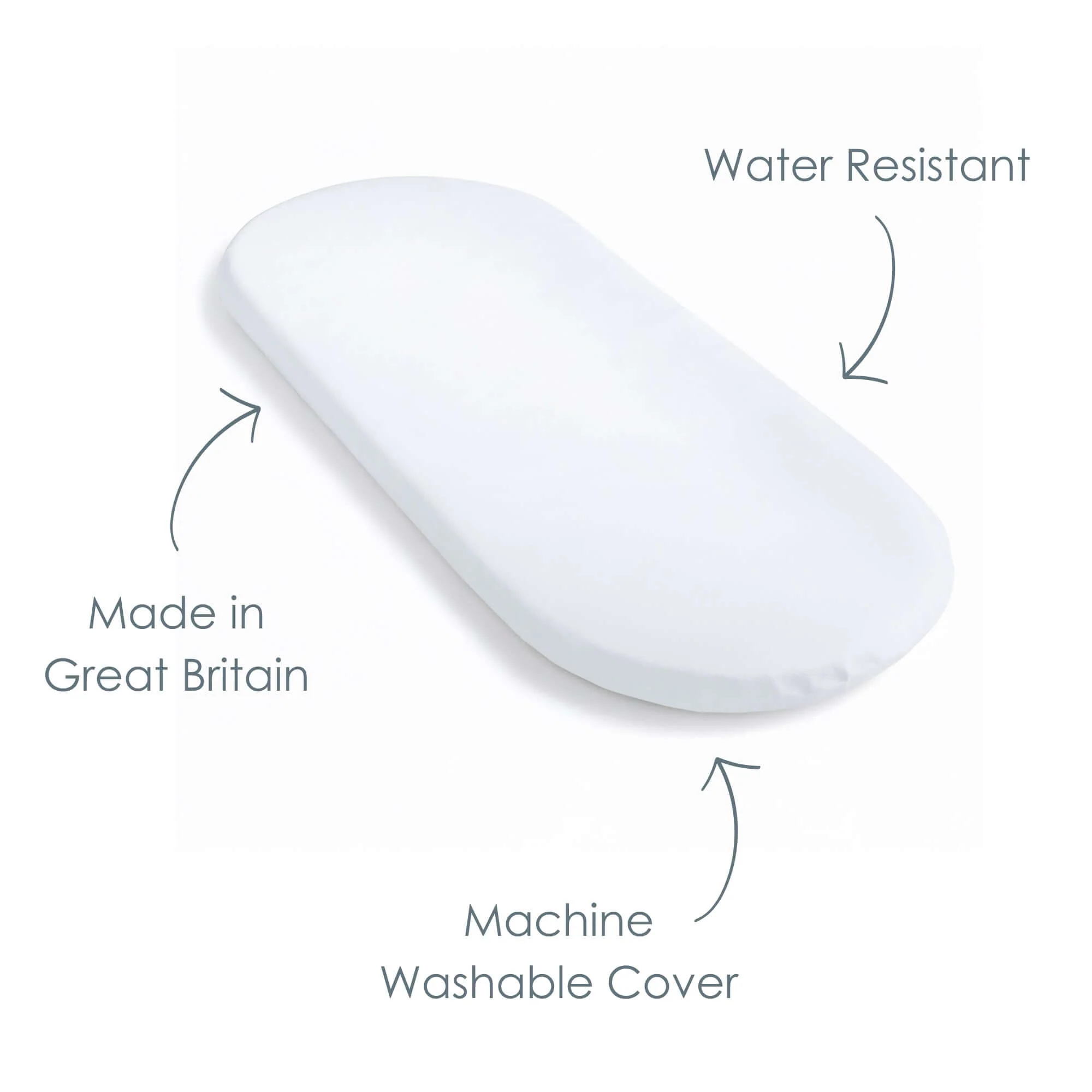 Hypoallergenic Noah Pod / Palm Moses Basket Mattress - 74 x 28 cm - Image 4