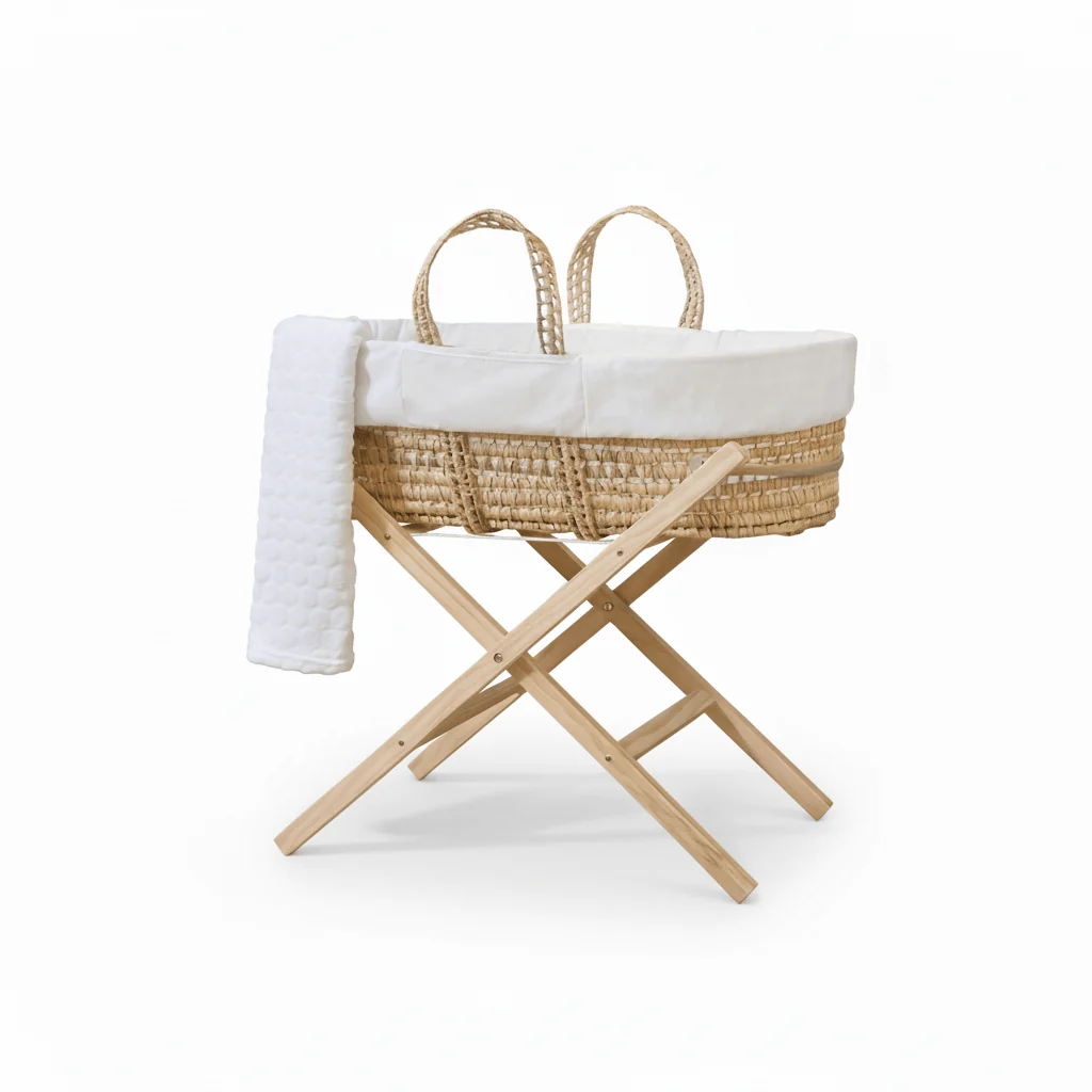 Special Buy - Scandi Palm Moses Basket With Stand Bundle - Image 2