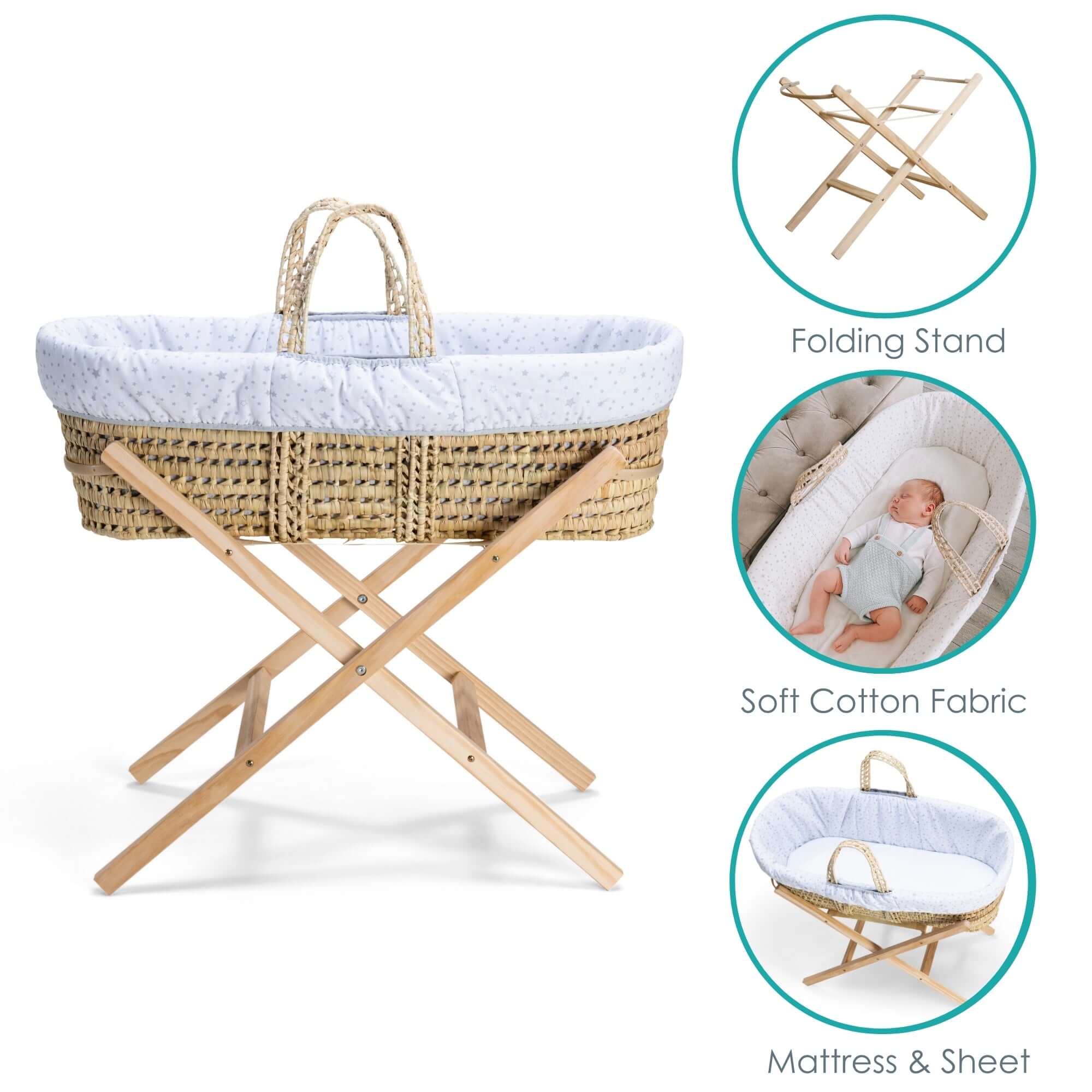Special Buy - Star Palm Moses Basket with Stand Bundle - Image 2