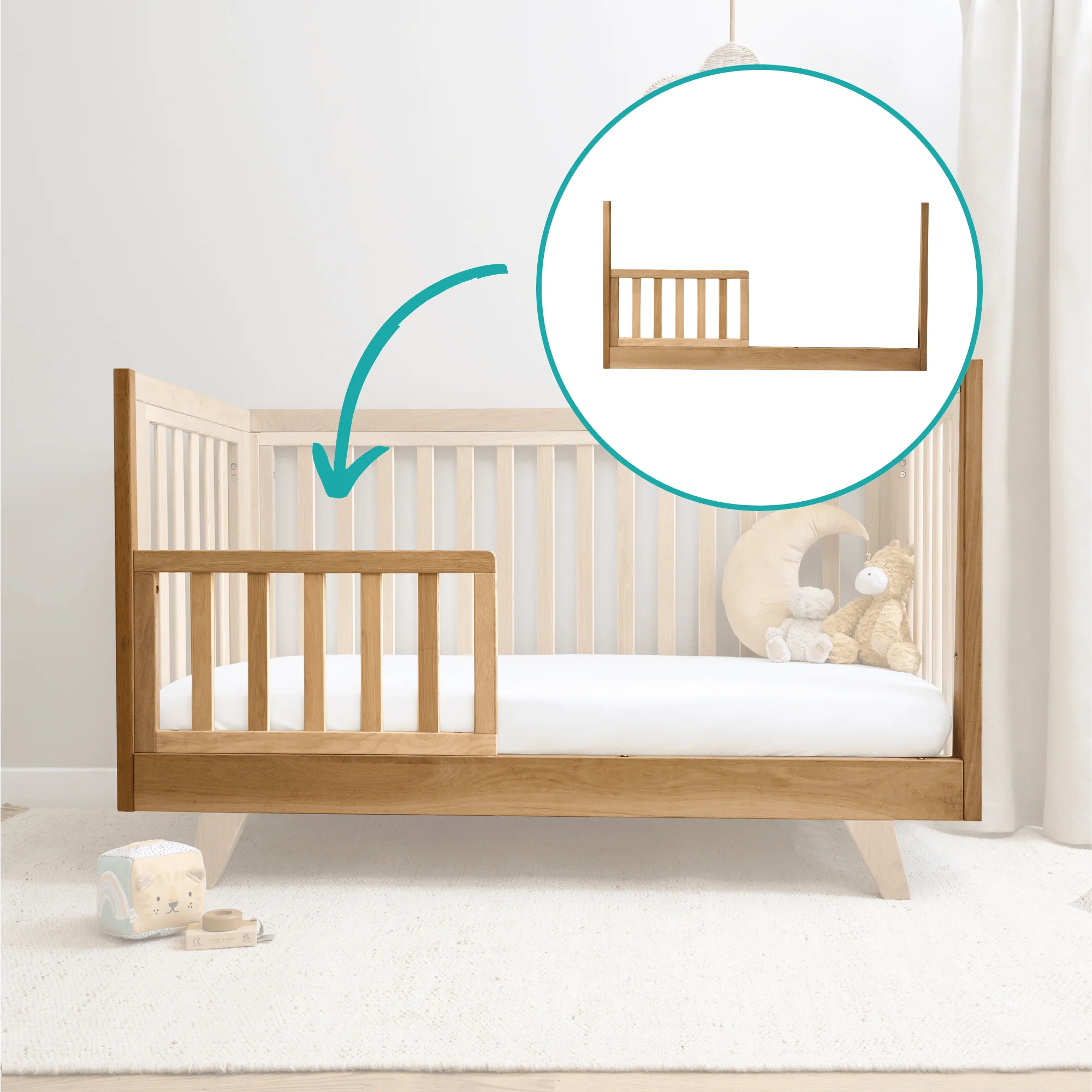 Toddler Extension Kit - Oak Cot Bed - Image 3