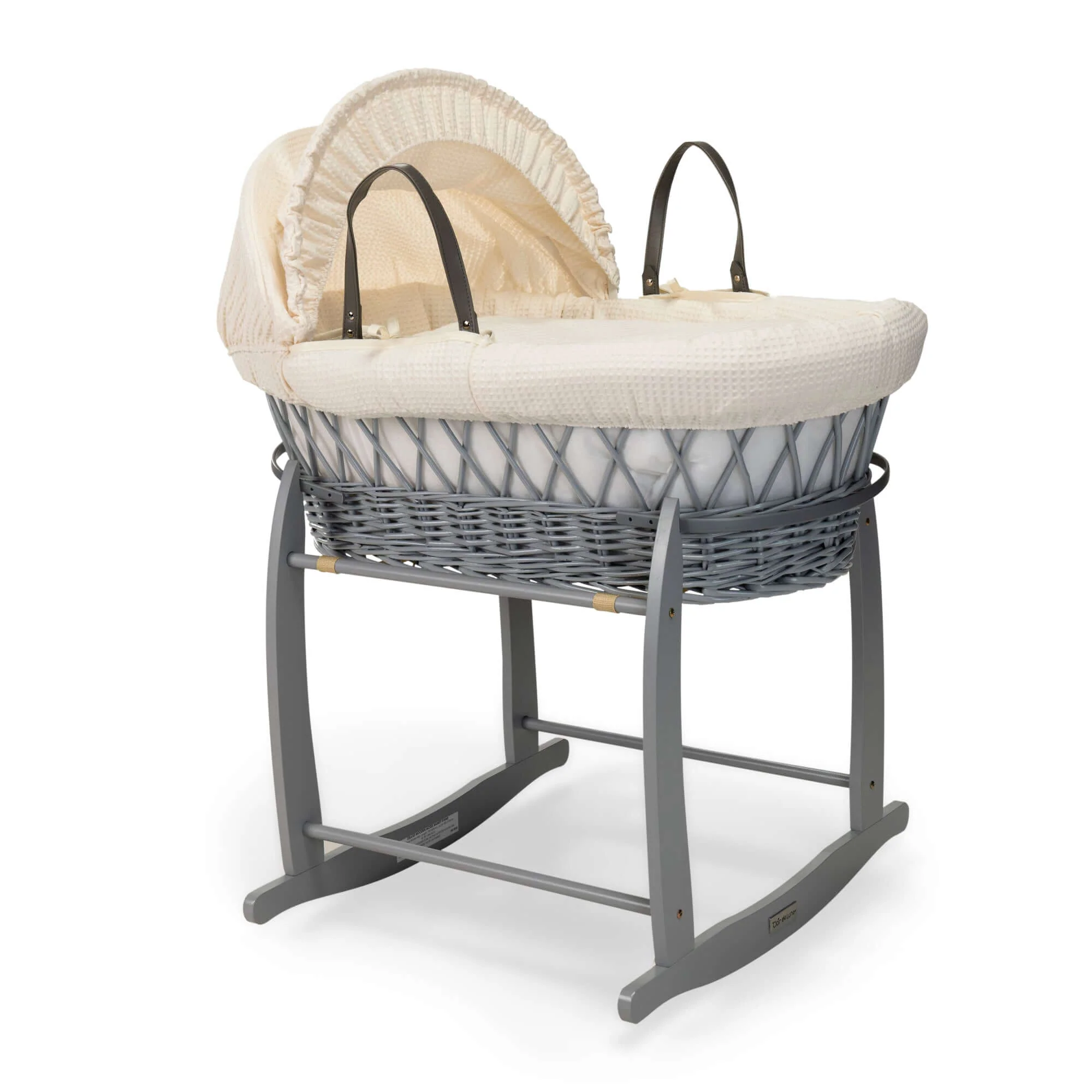 Waffle Grey Wicker Moses Basket - Image 11