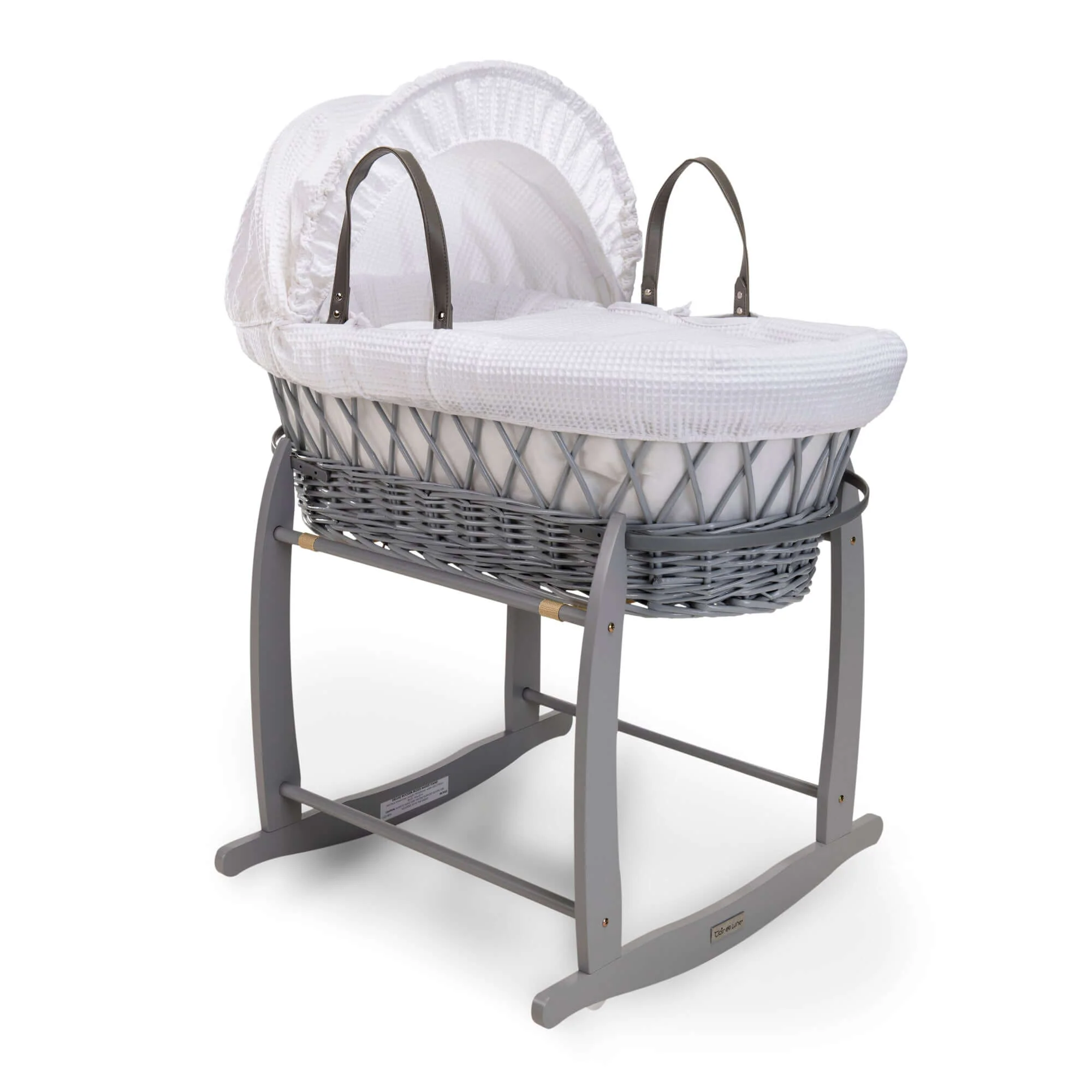Waffle Grey Wicker Moses Basket - Image 5