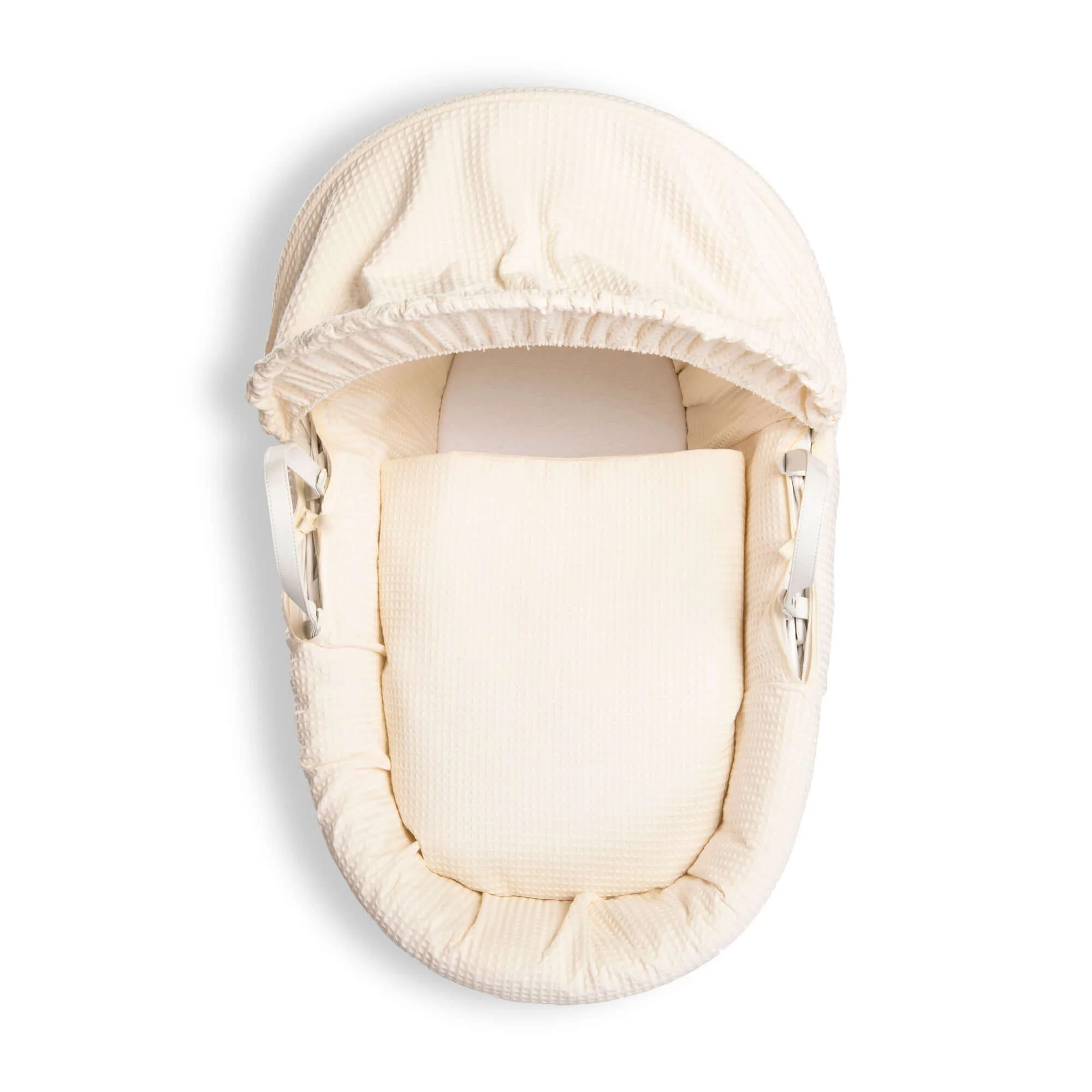 Waffle White Wicker Moses Basket - Image 12